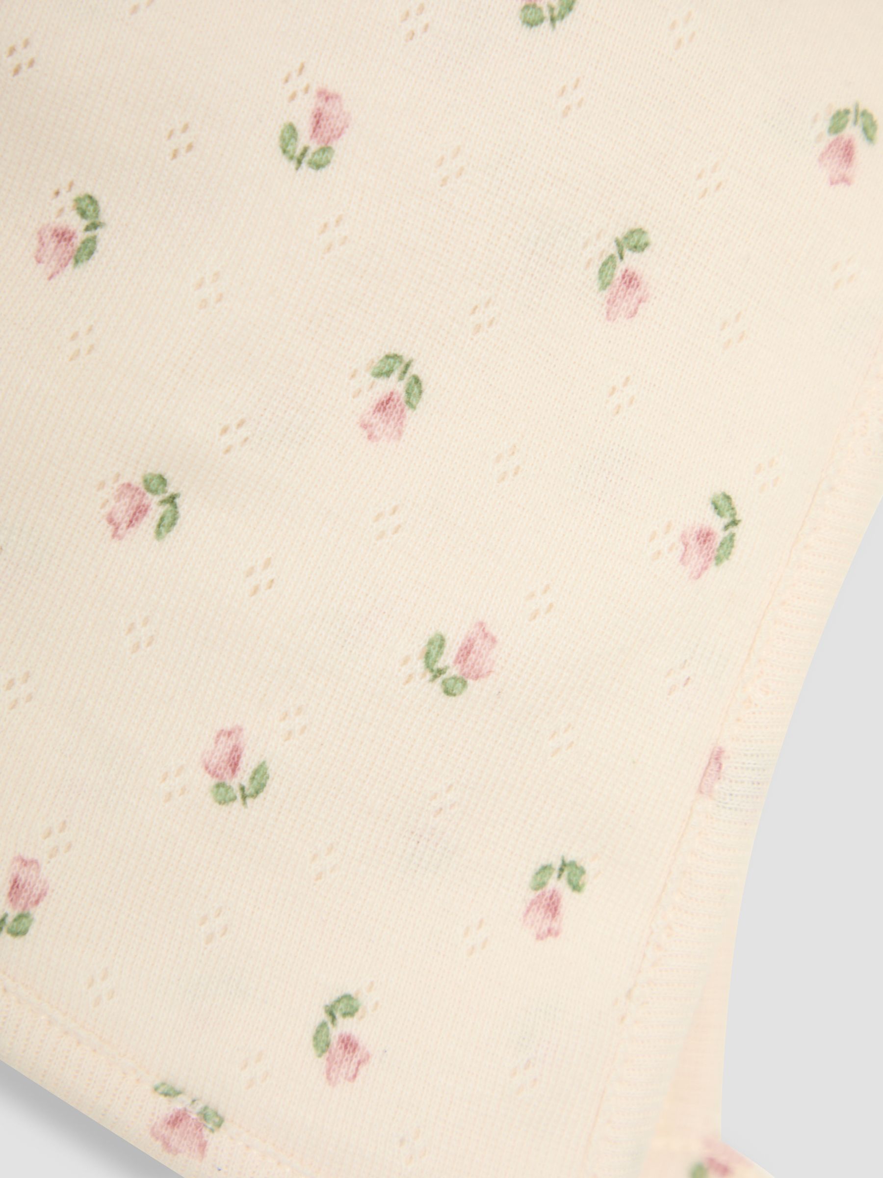 Pink Baby Pointelle Bonnet 100% Cotton Hat - Image 2 of 3