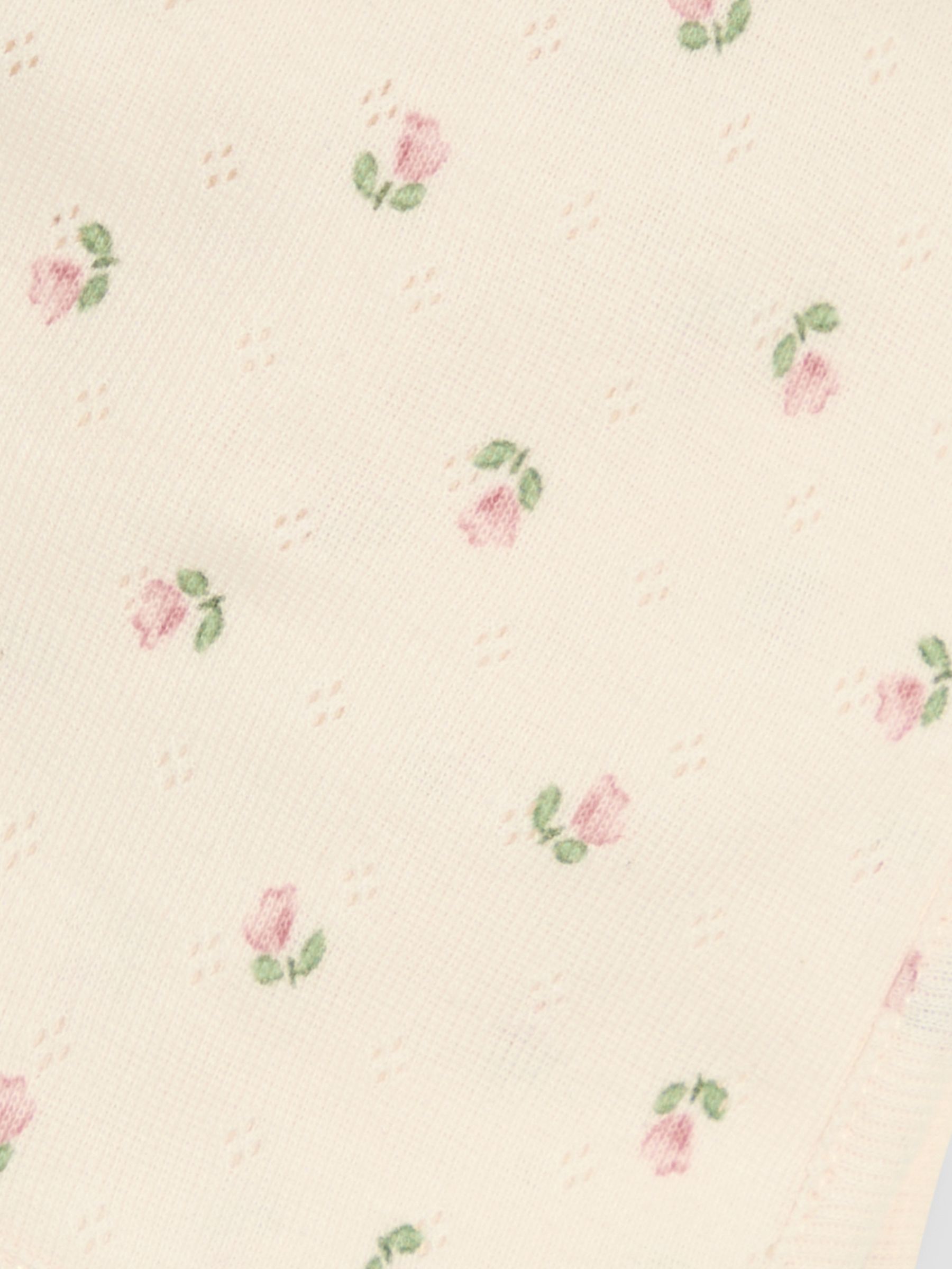 Pink Baby Pointelle Bonnet 100% Cotton Hat - Image 3 of 3
