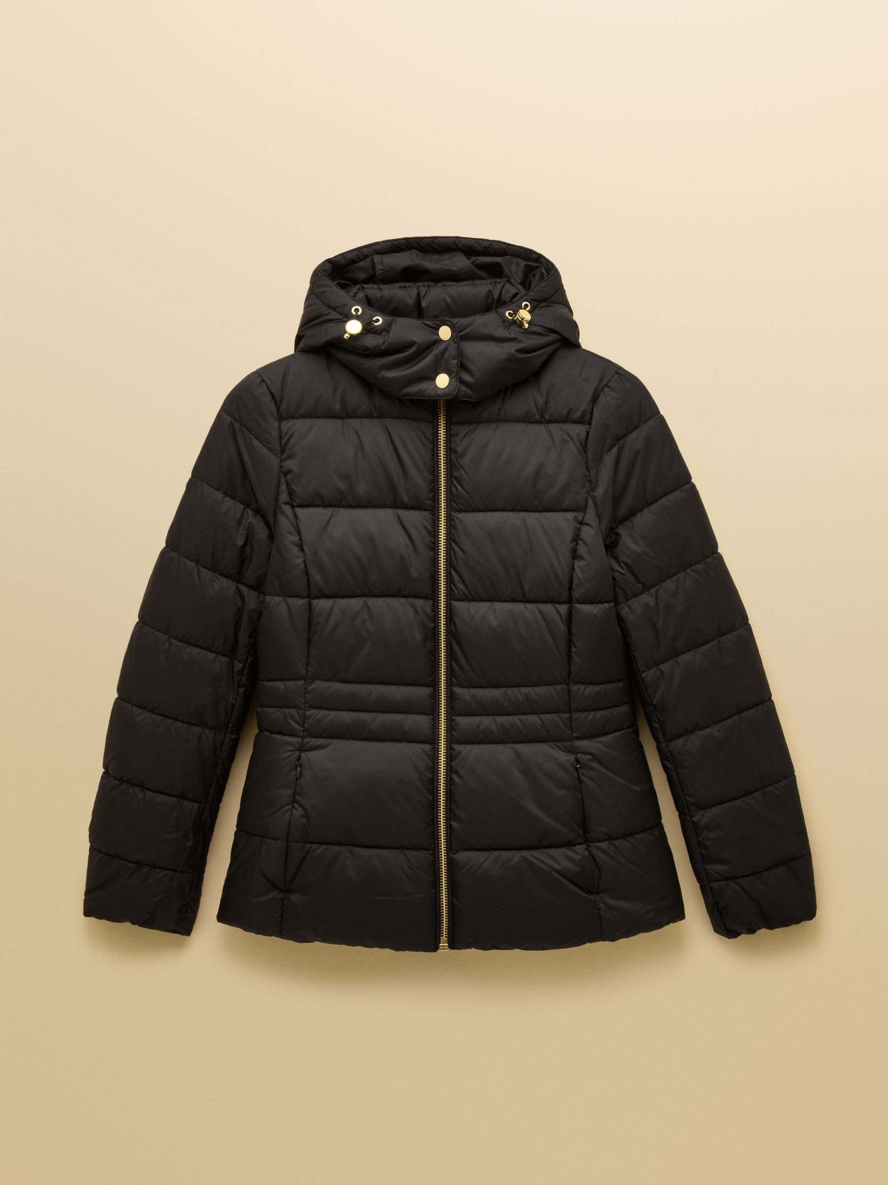 Hadlow Black Showerproof Padded Coat with Hood - Image 10 of 11