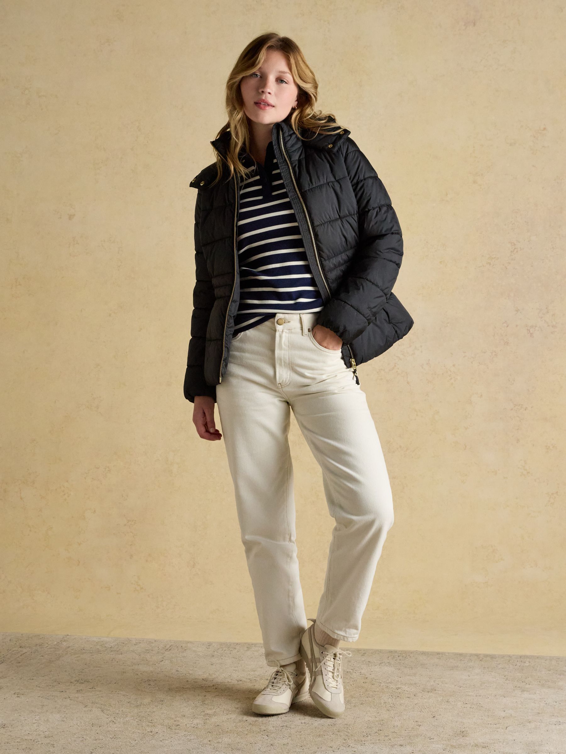 Hadlow Black Showerproof Padded Coat with Hood - Image 3 of 11