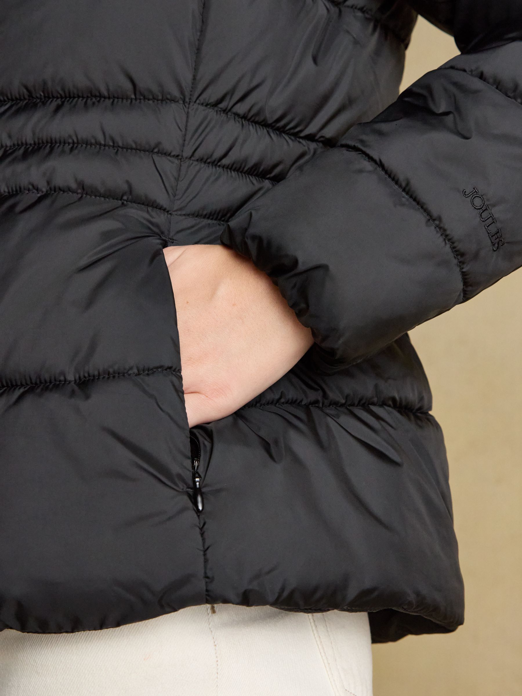 Hadlow Black Showerproof Padded Coat with Hood - Image 9 of 11