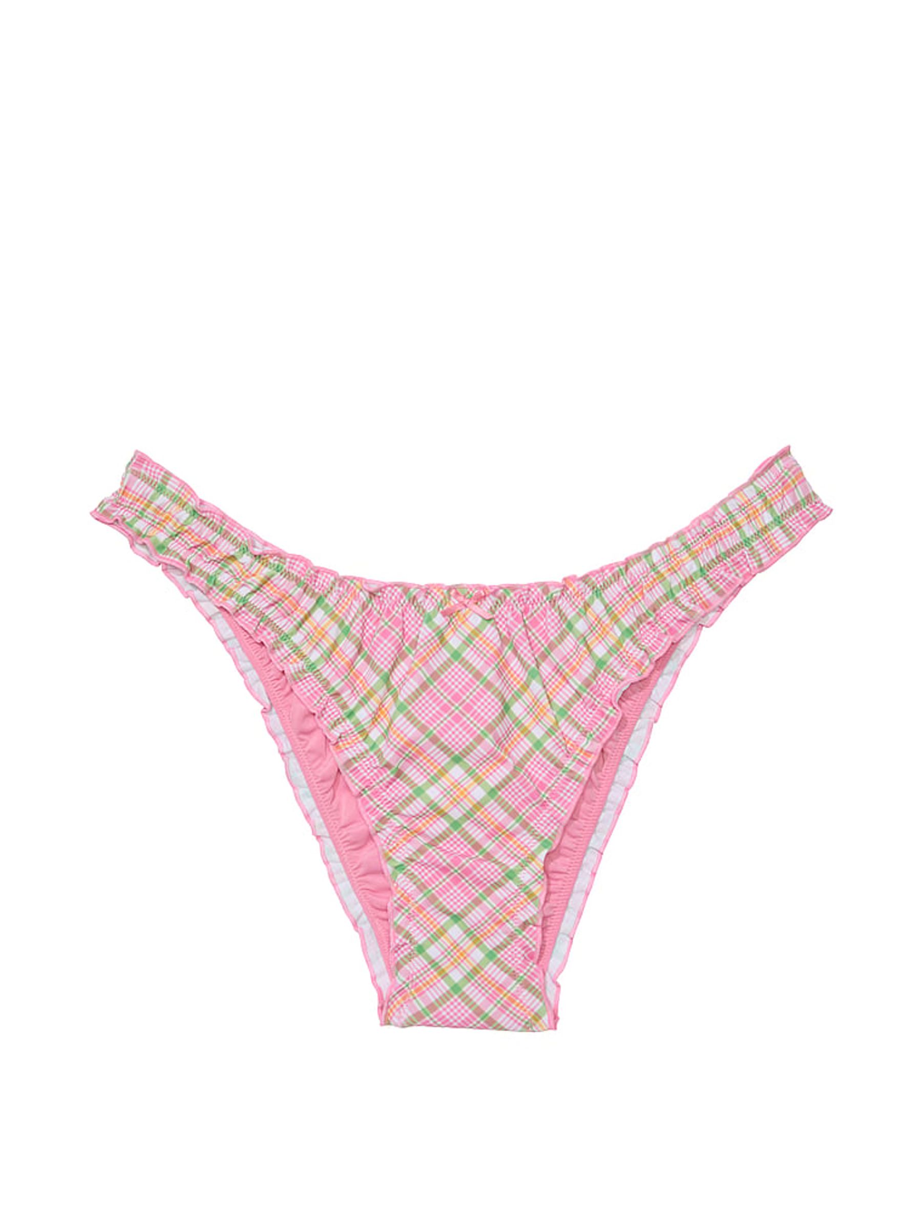Strawberry Plaid Pink Hudson Cheeky Bikini Bottoms - Image 4 of 4