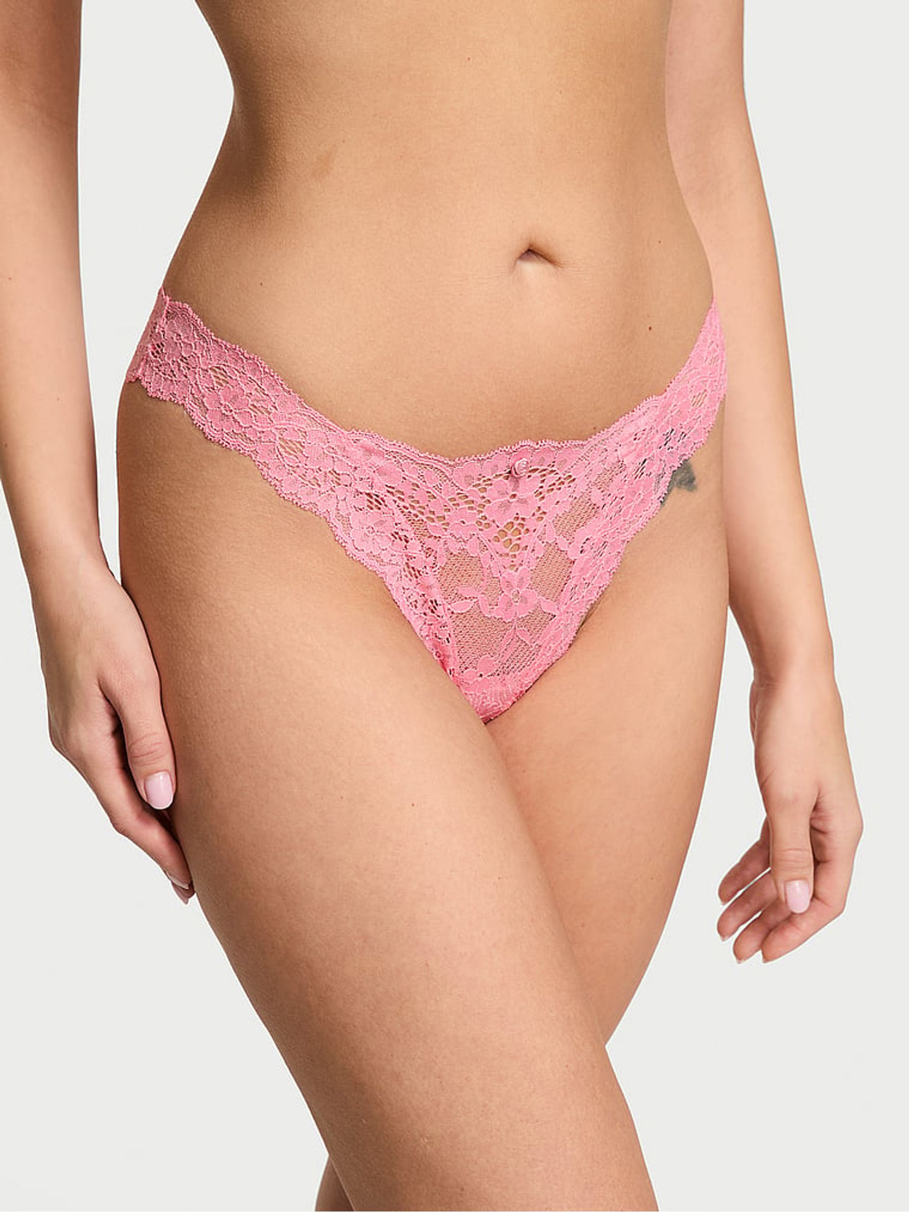 Pink Hope Brazilian Lace Knickers - Image 1 of 3