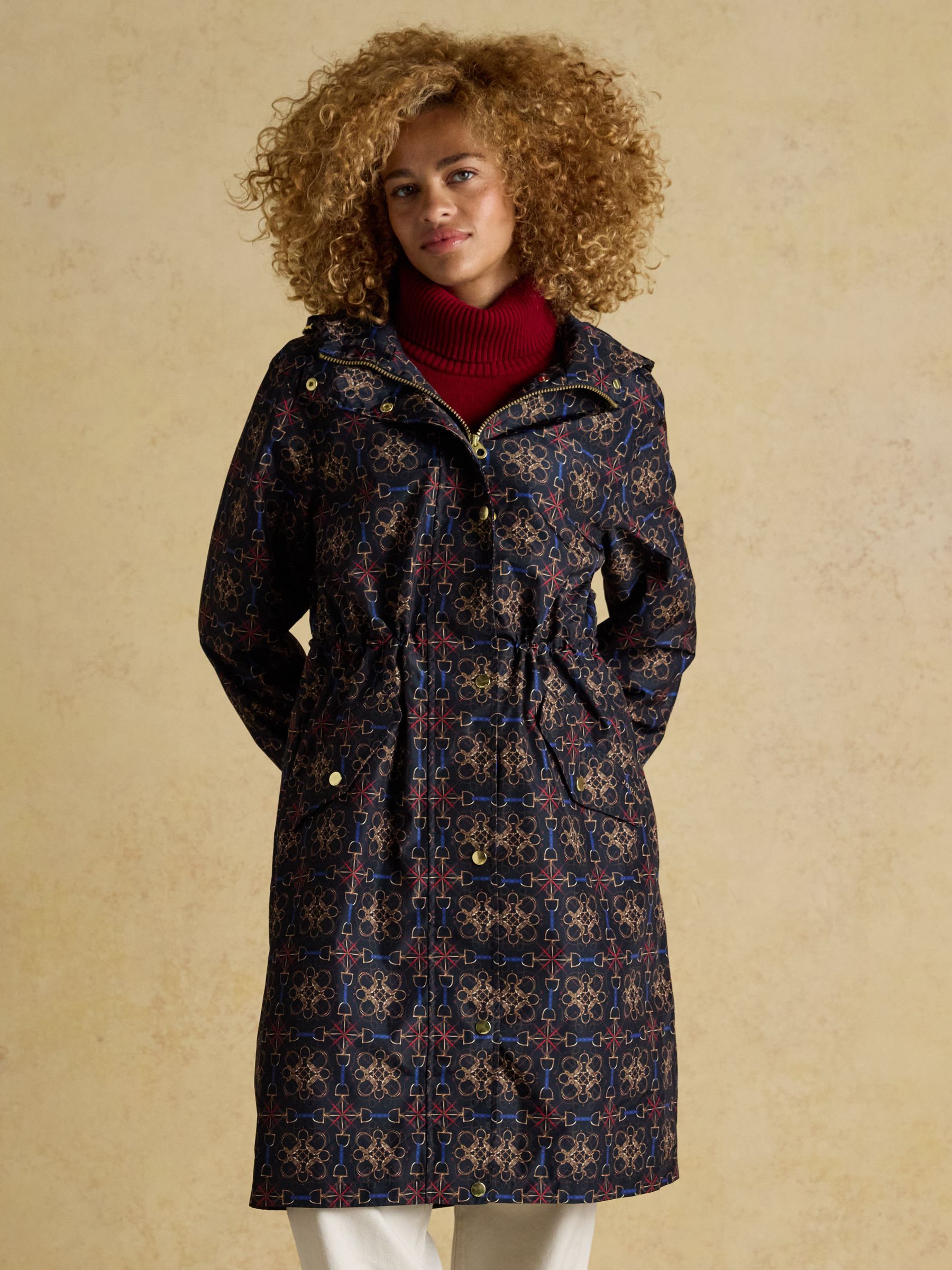 Holkham Navy Horse Tack Waterproof Packable Raincoat With Hood - Image 1 of 11