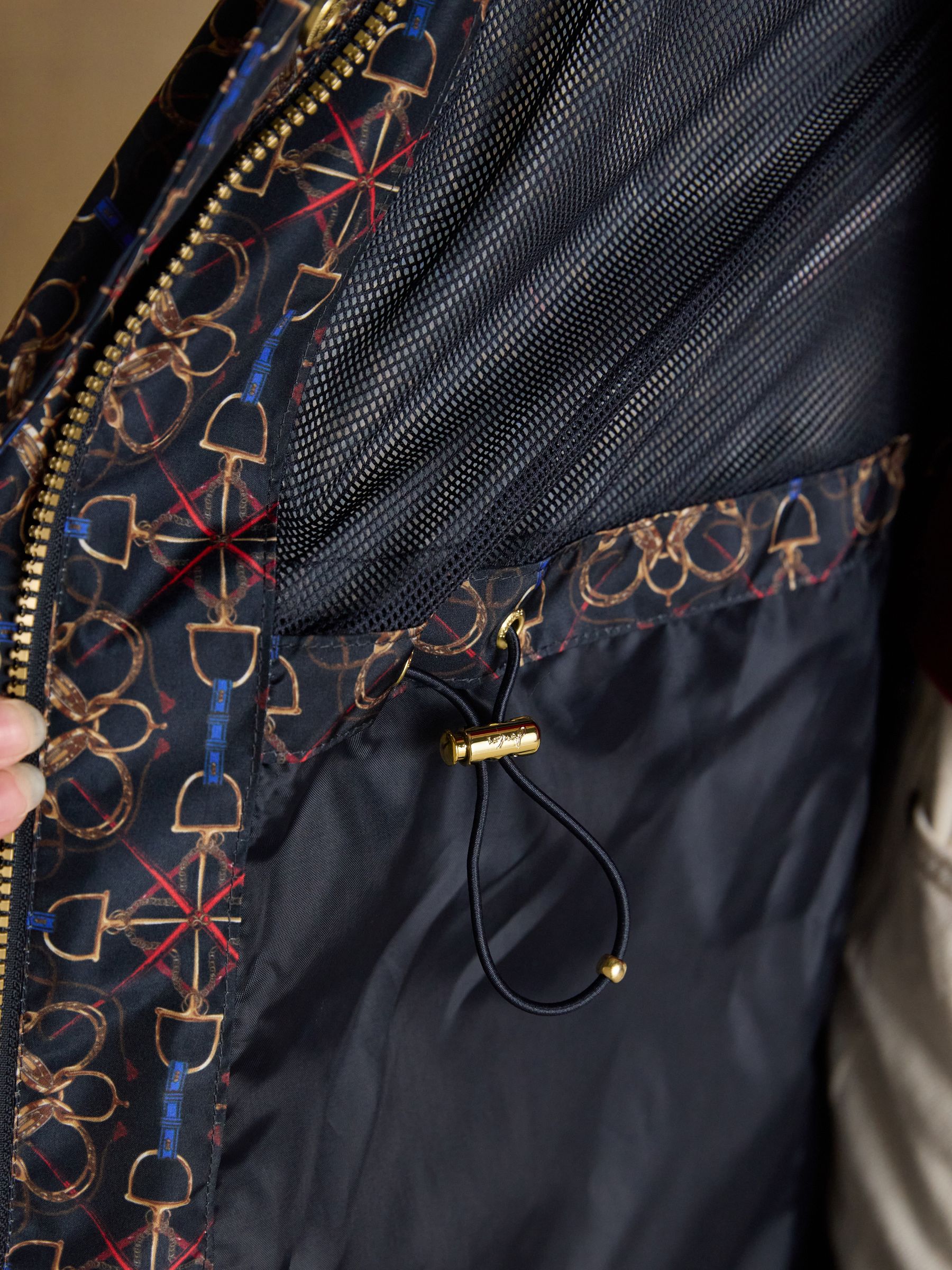 Holkham Navy Horse Tack Waterproof Packable Raincoat With Hood - Image 10 of 11