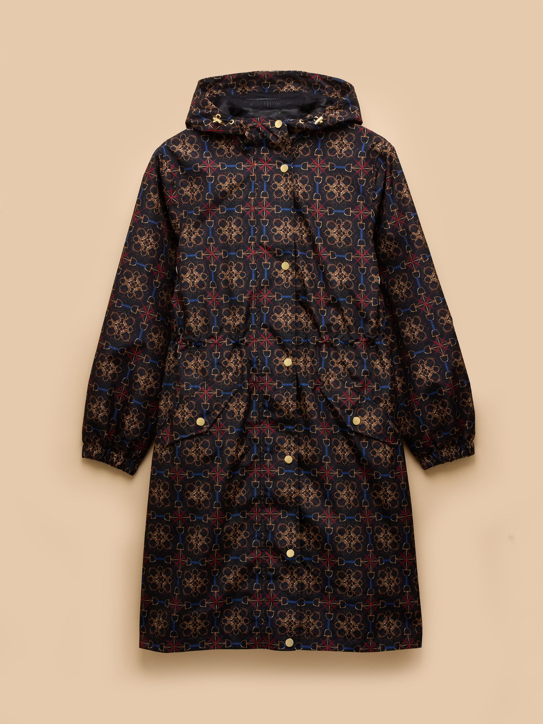 Holkham Navy Horse Tack Waterproof Packable Raincoat With Hood - Image 11 of 11