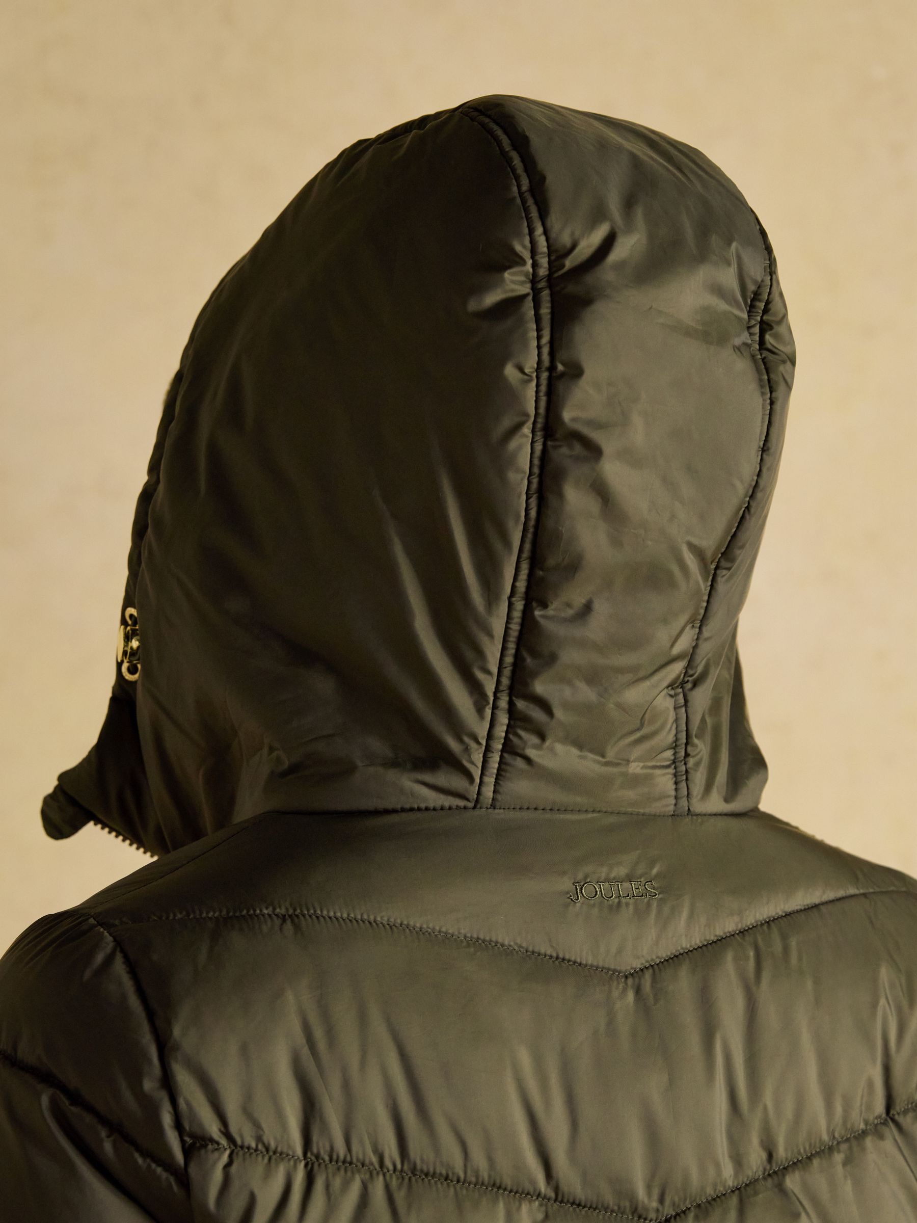 Moorsdale Khaki Green Mid Length Showerproof Padded Coat with Hood - Image 11 of 11