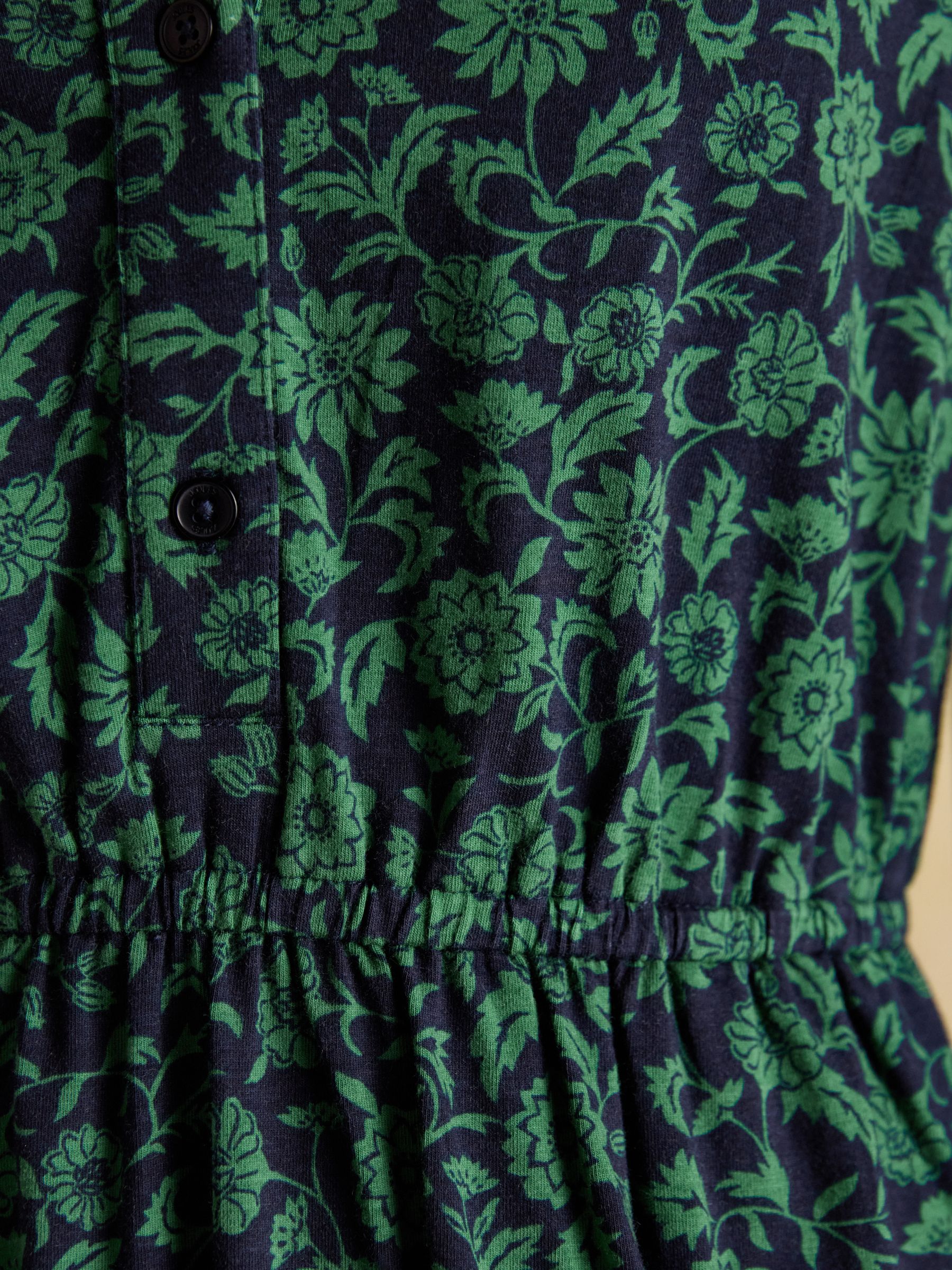 Hazel Green Jersey Midi Long Sleeve Shirt Dress with Collar - Image 6 of 8