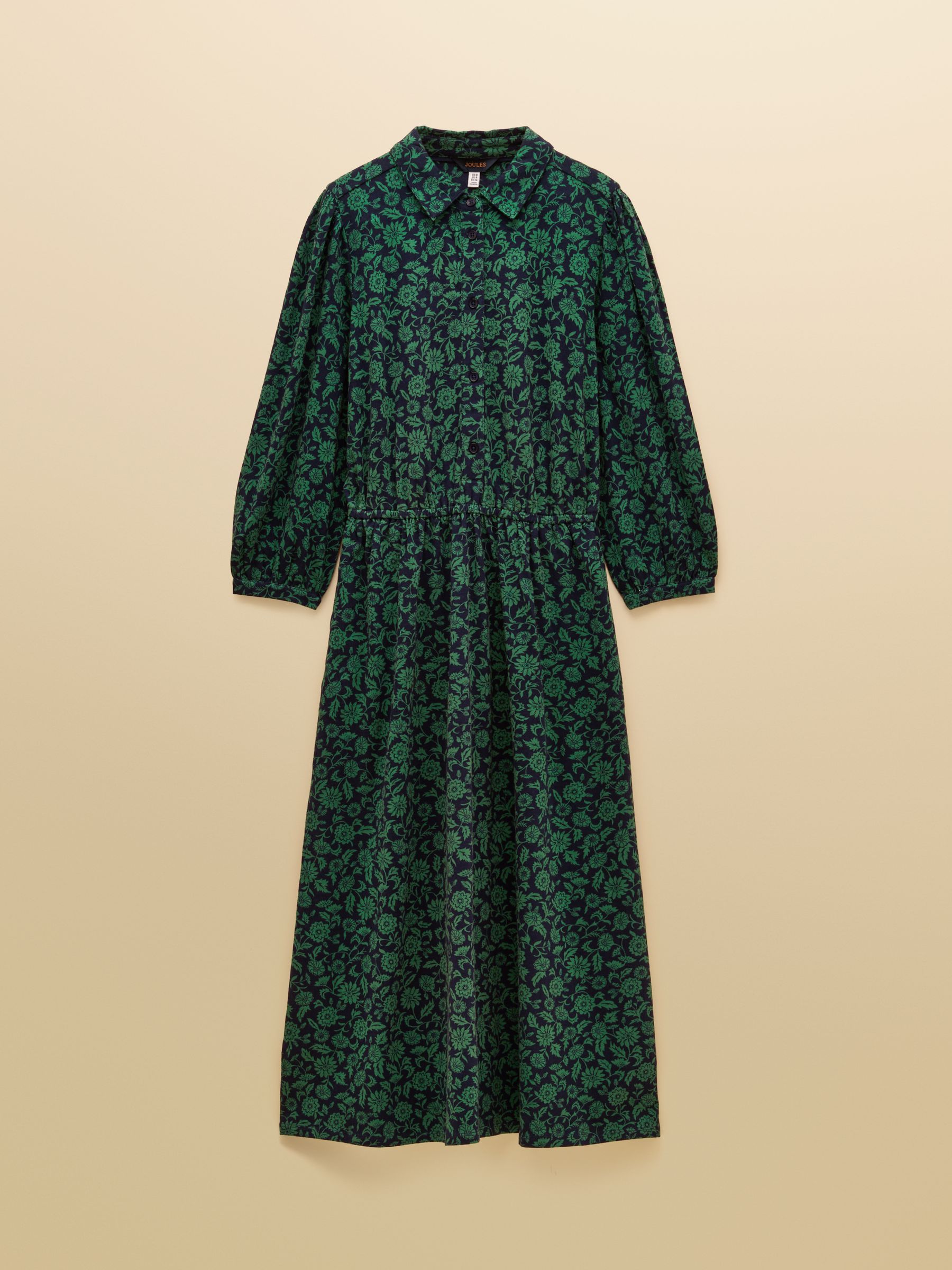 Hazel Green Jersey Midi Long Sleeve Shirt Dress with Collar - Image 8 of 8