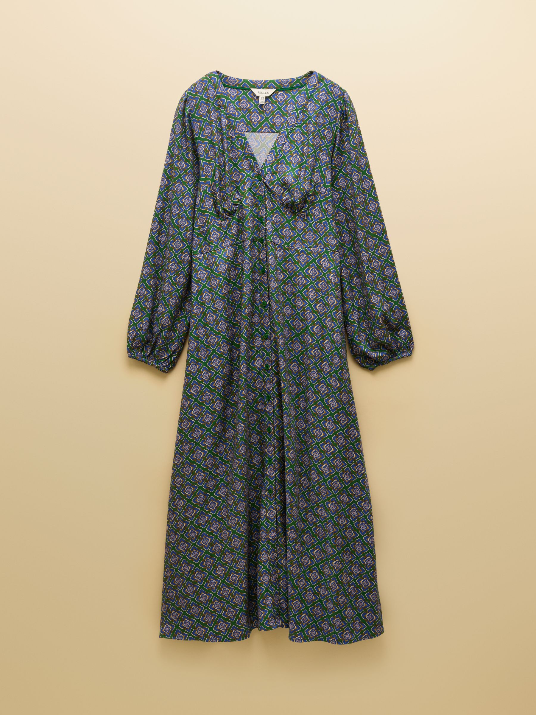 Gabriella Blue & Green Geo Print Midi Dress - Image 7 of 7 Gabriella Blue & Green Geo Print Midi Dress - Image 7 of 7