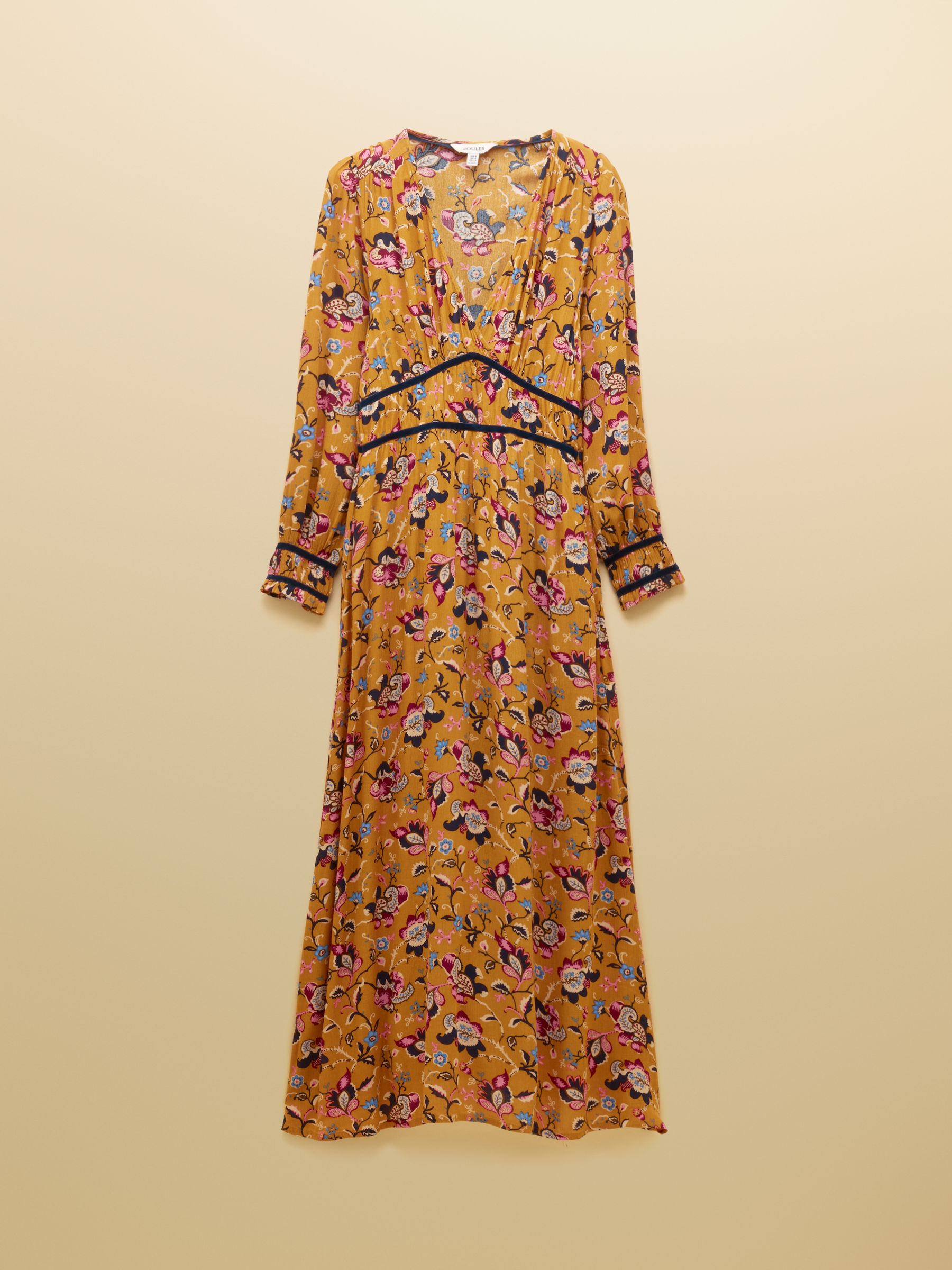Otterly Yellow Floral V-Neck Midi Dress - Image 8 of 8