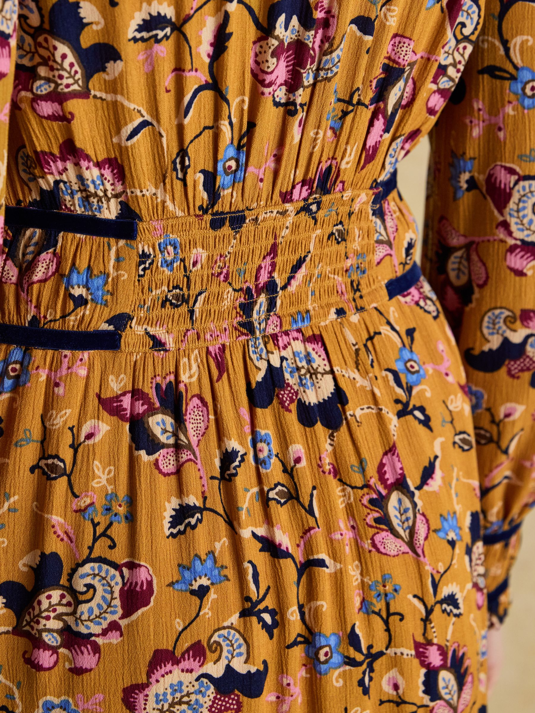 Otterly Yellow Floral V-Neck Midi Dress - Image 9 of 10