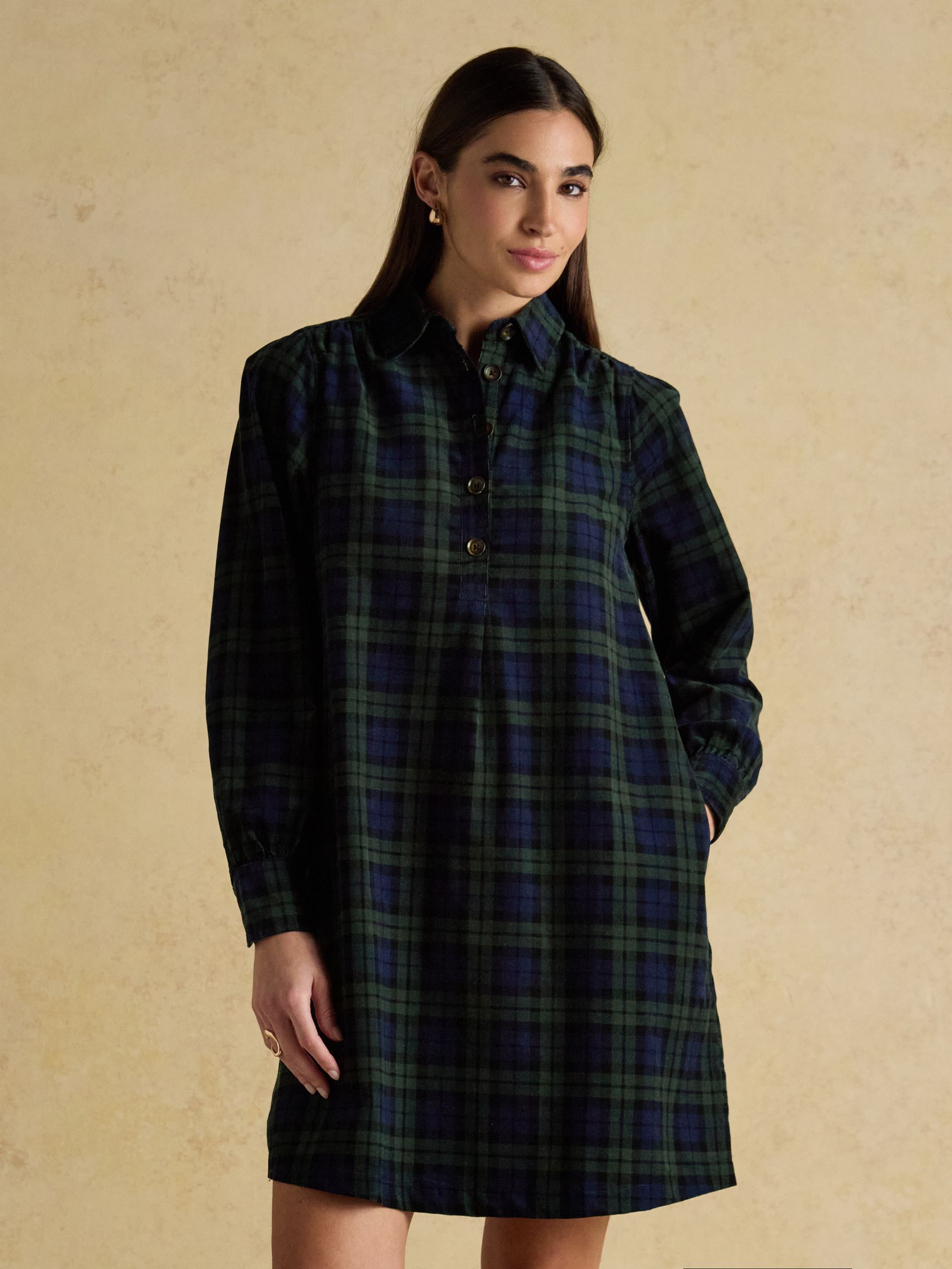 Maple Blue & Green Cord Shirt Dress - Image 3 of 8