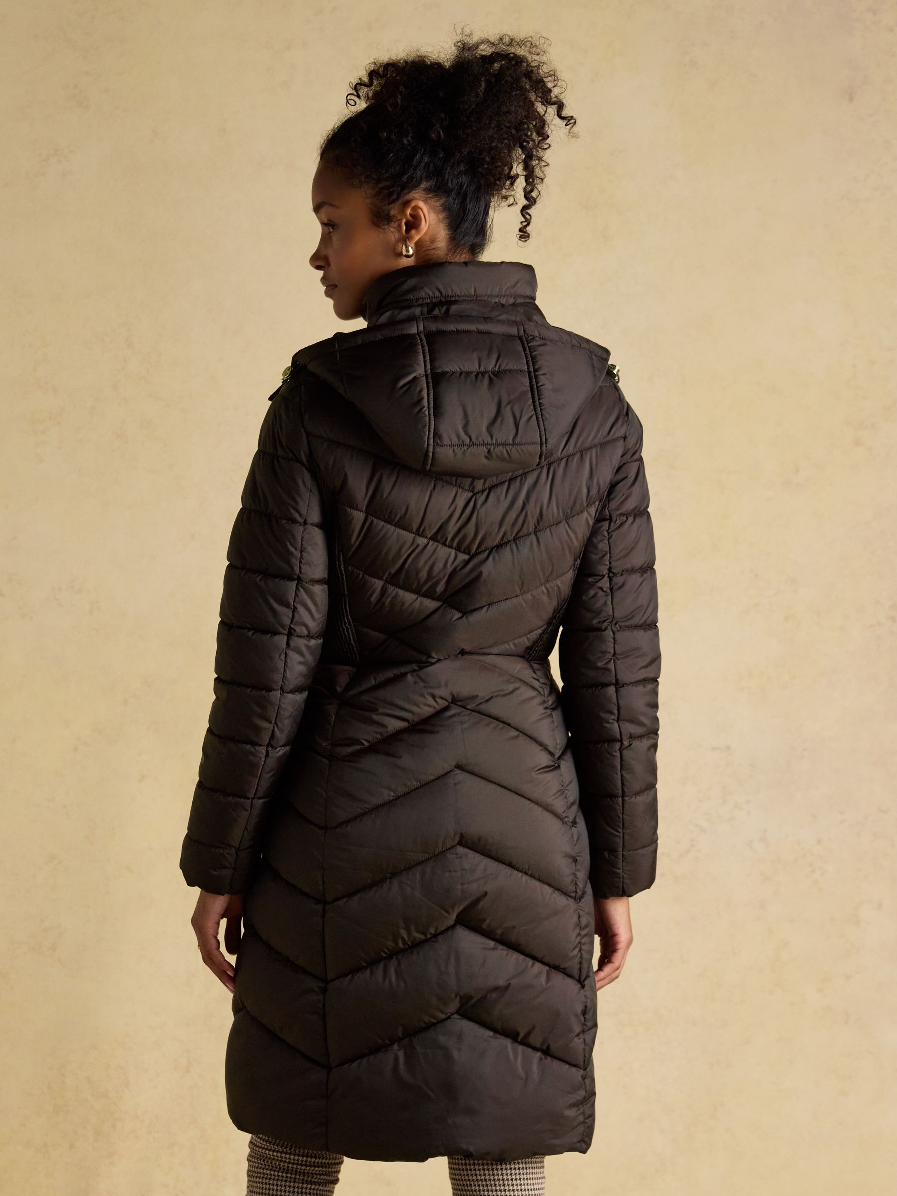 Pembury Brown Showerproof Longline Padded Coat with Hood - Image 2 of 12 Pembury Brown Showerproof Longline Padded Coat with Hood - Image 2 of 12