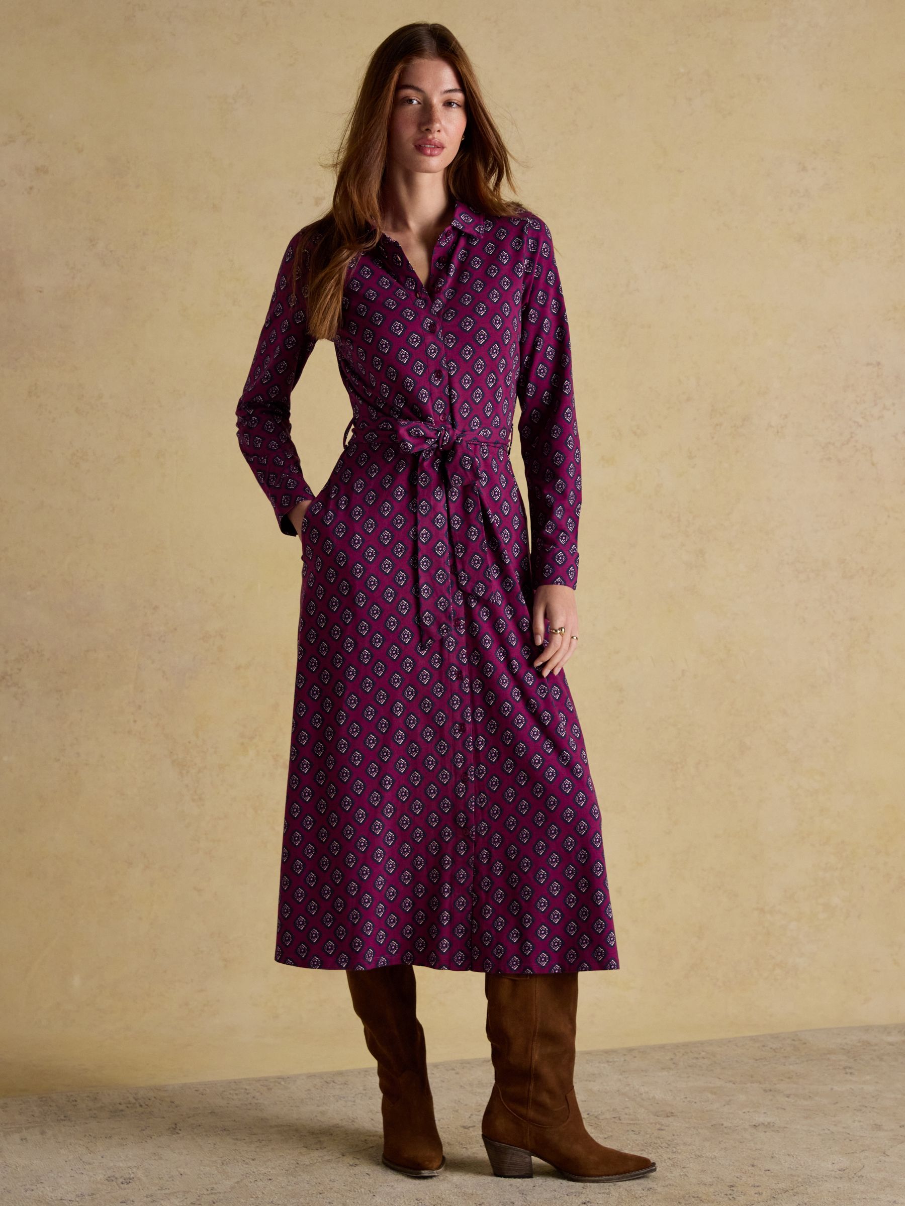Theodora Burgundy Red Jersey Shirt Maxi Dress - Image 3 of 8