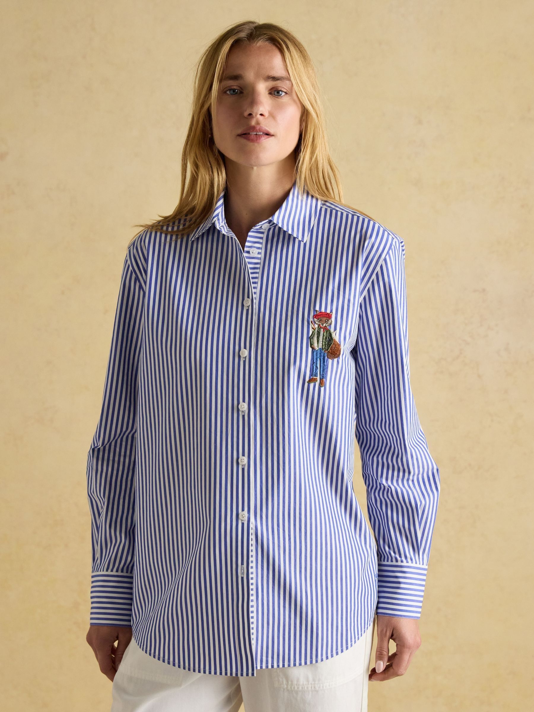 Amilla Jonty Blue/White Boyfriend Fit Shirt - Image 1 of 13