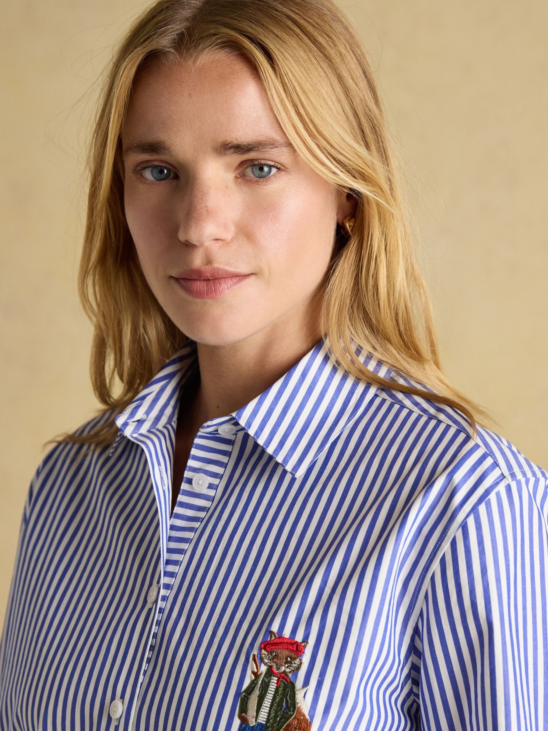 Amilla Jonty Blue/White Boyfriend Fit Shirt - Image 3 of 13