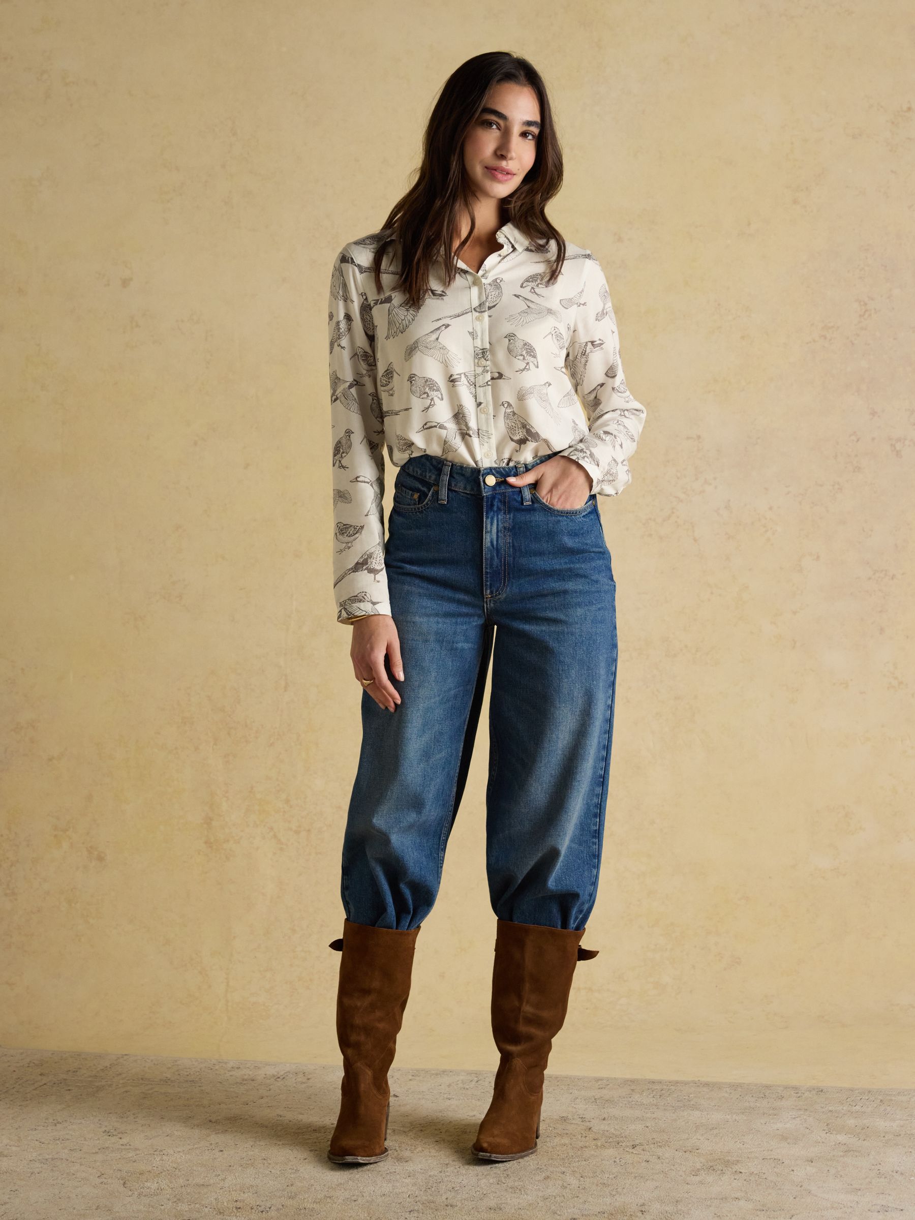 Elvina Bird print White Relaxed Fit Shirt - Image 3 of 8