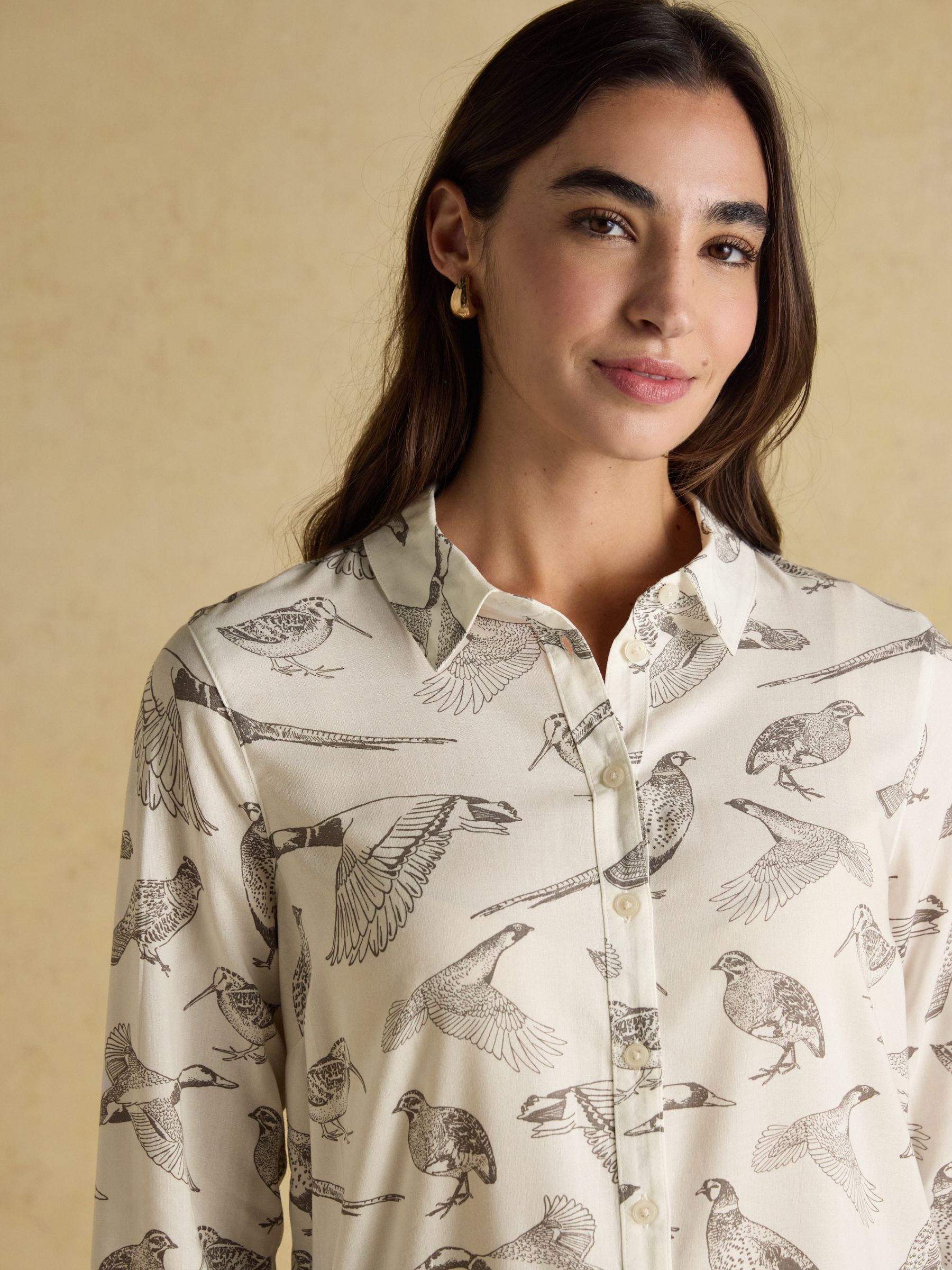 Elvina Bird print White Relaxed Fit Shirt - Image 4 of 8
