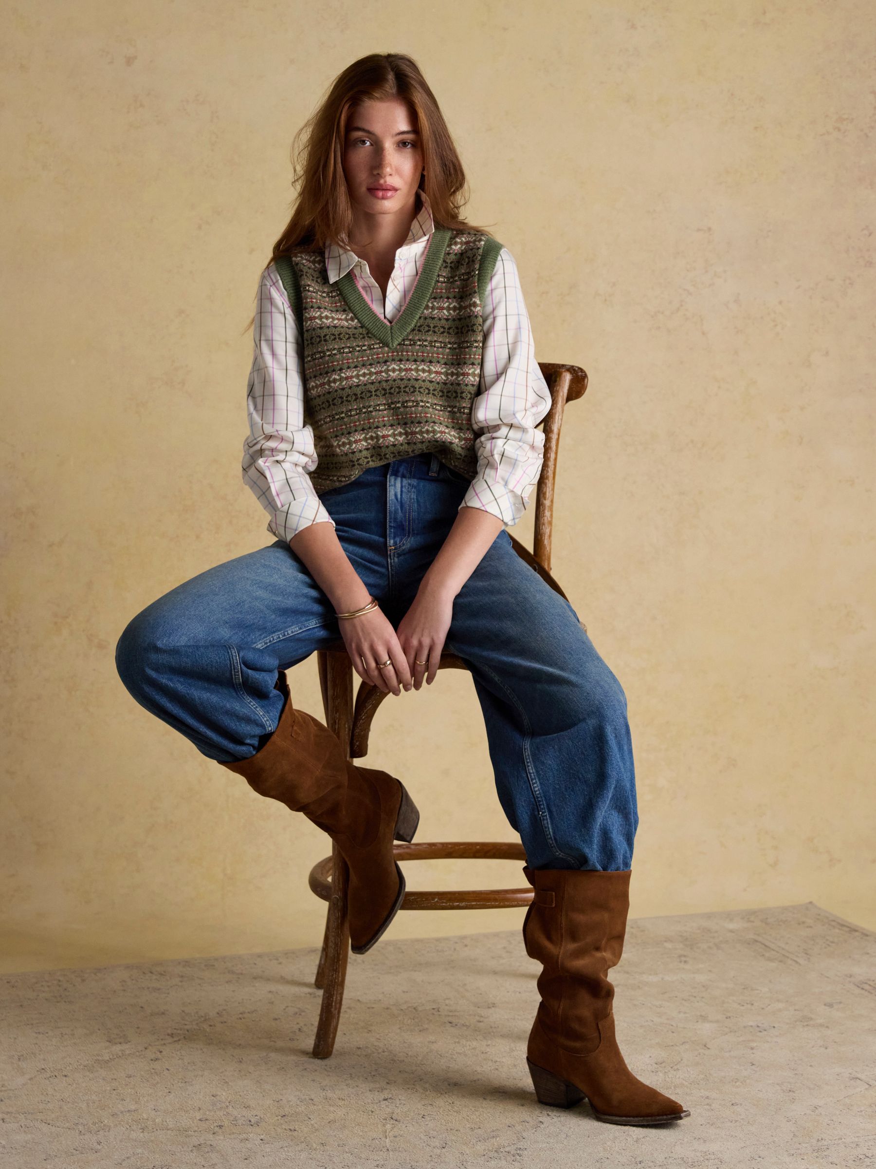 Claudia Multi Tattershall Check Boyfriend Shirt - Image 7 of 8