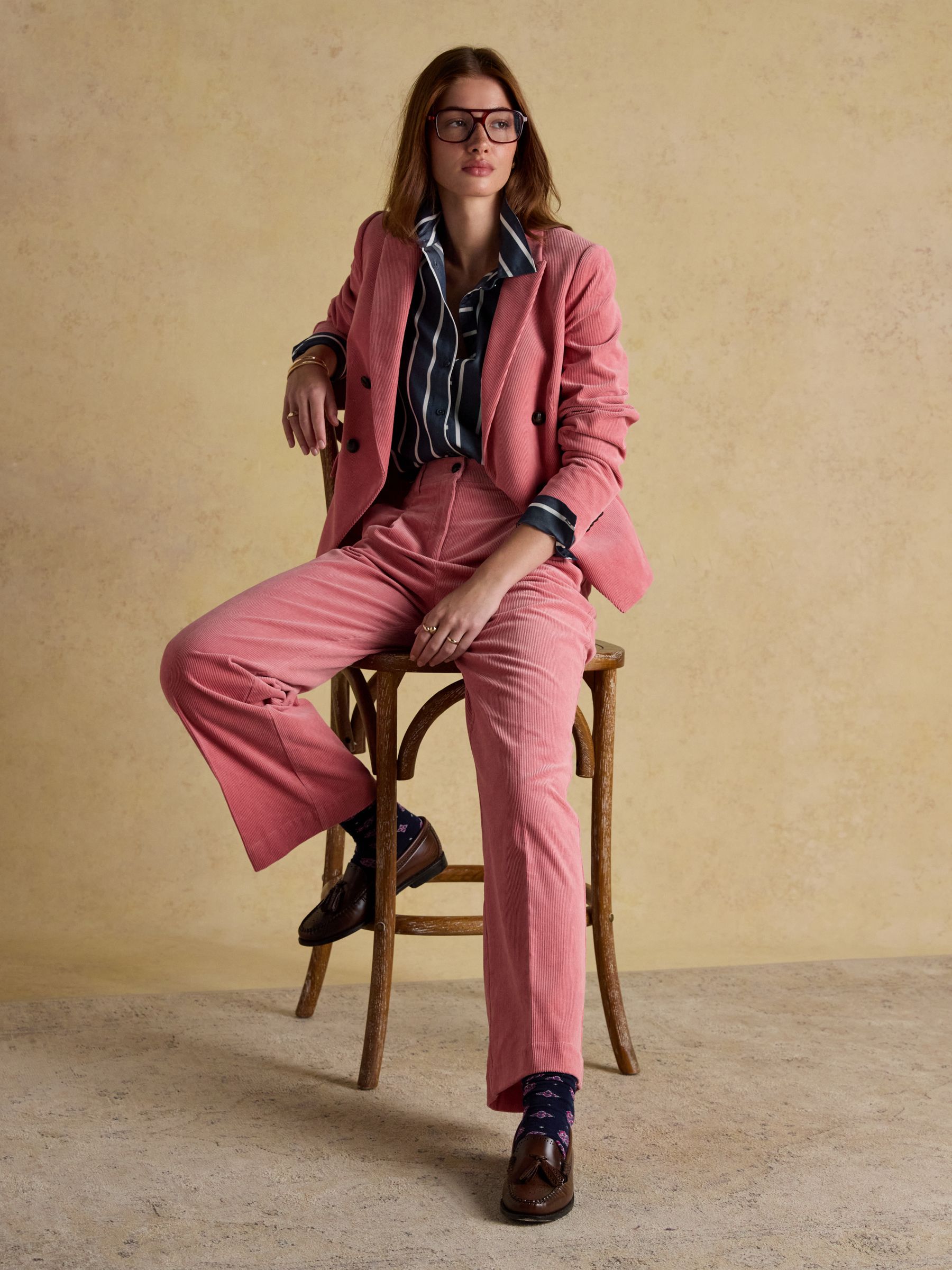 Claudia Navy Cream Stripe Boyfriend Shirt - Image 9 of 10