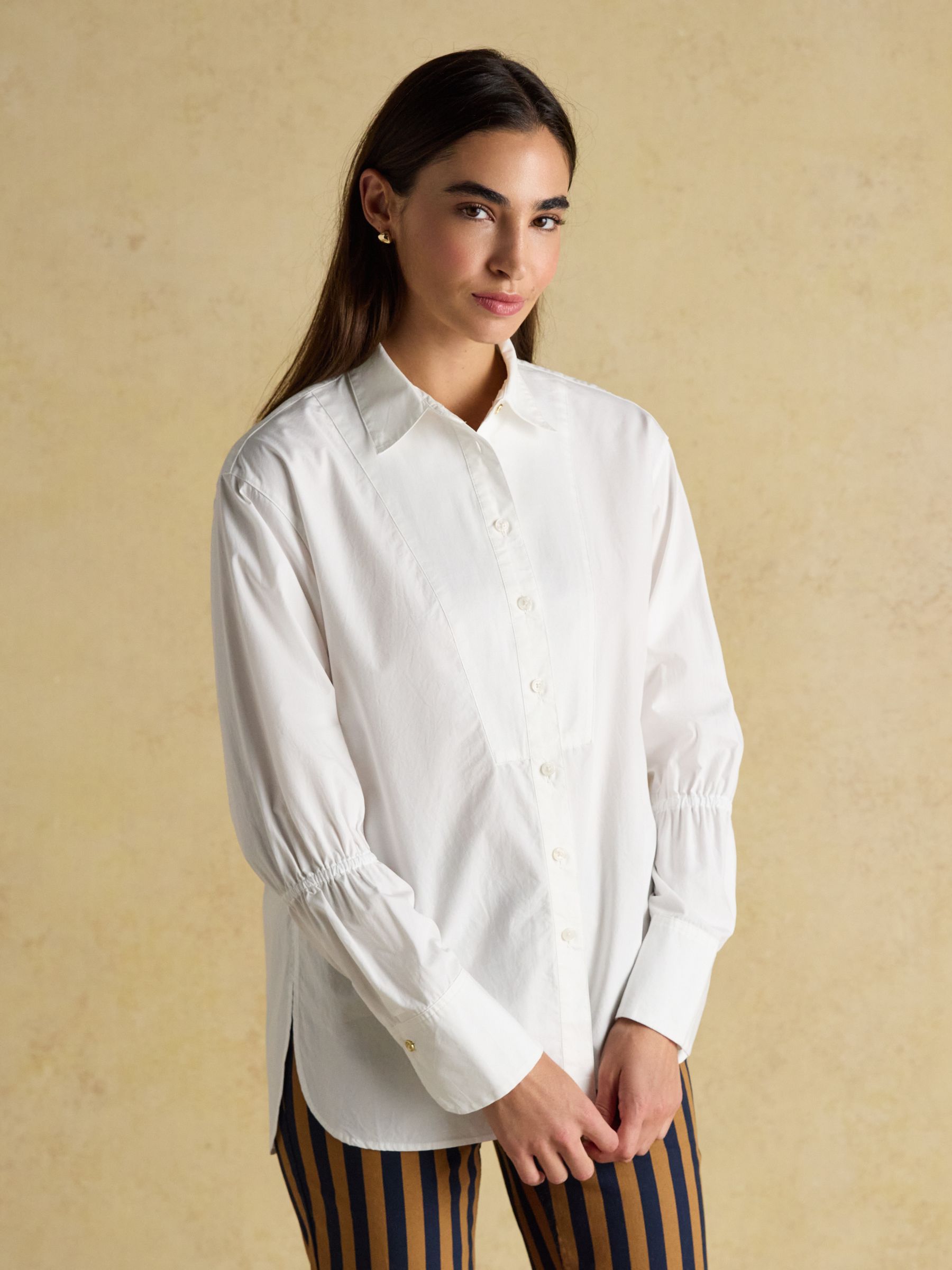 Bianca White Bib Detail Shirt - Image 1 of 8