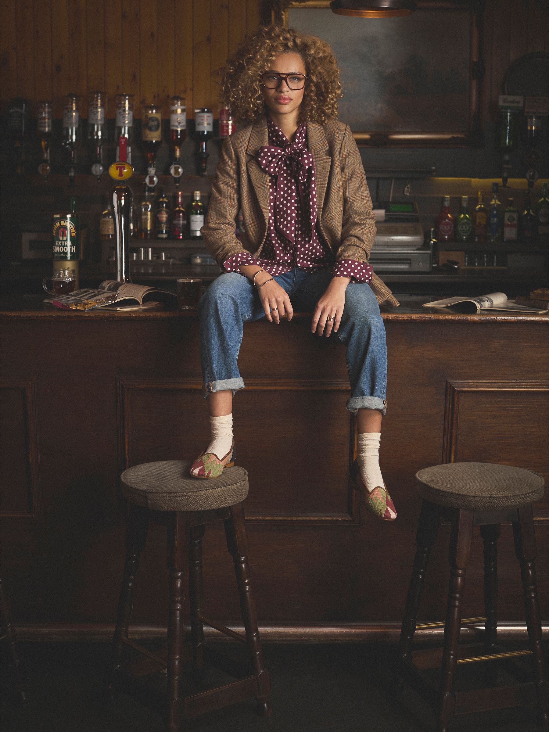 Tabby Burgundy Red Tie Neck Long Sleeve Blouse with Button Fastening - Image 3 of 11