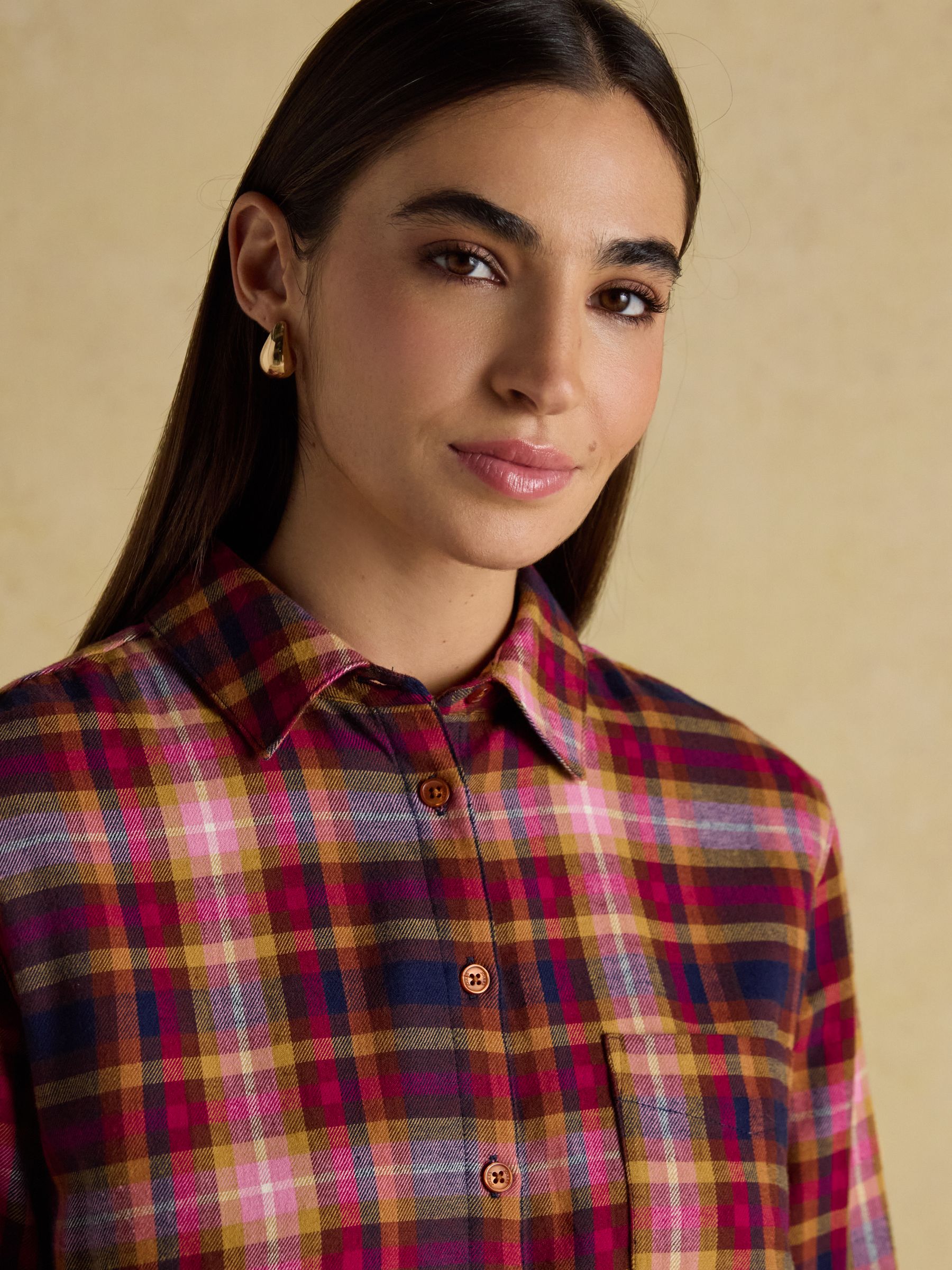 Lorena Red Check Brushed Cotton Shirt - Image 5 of 8