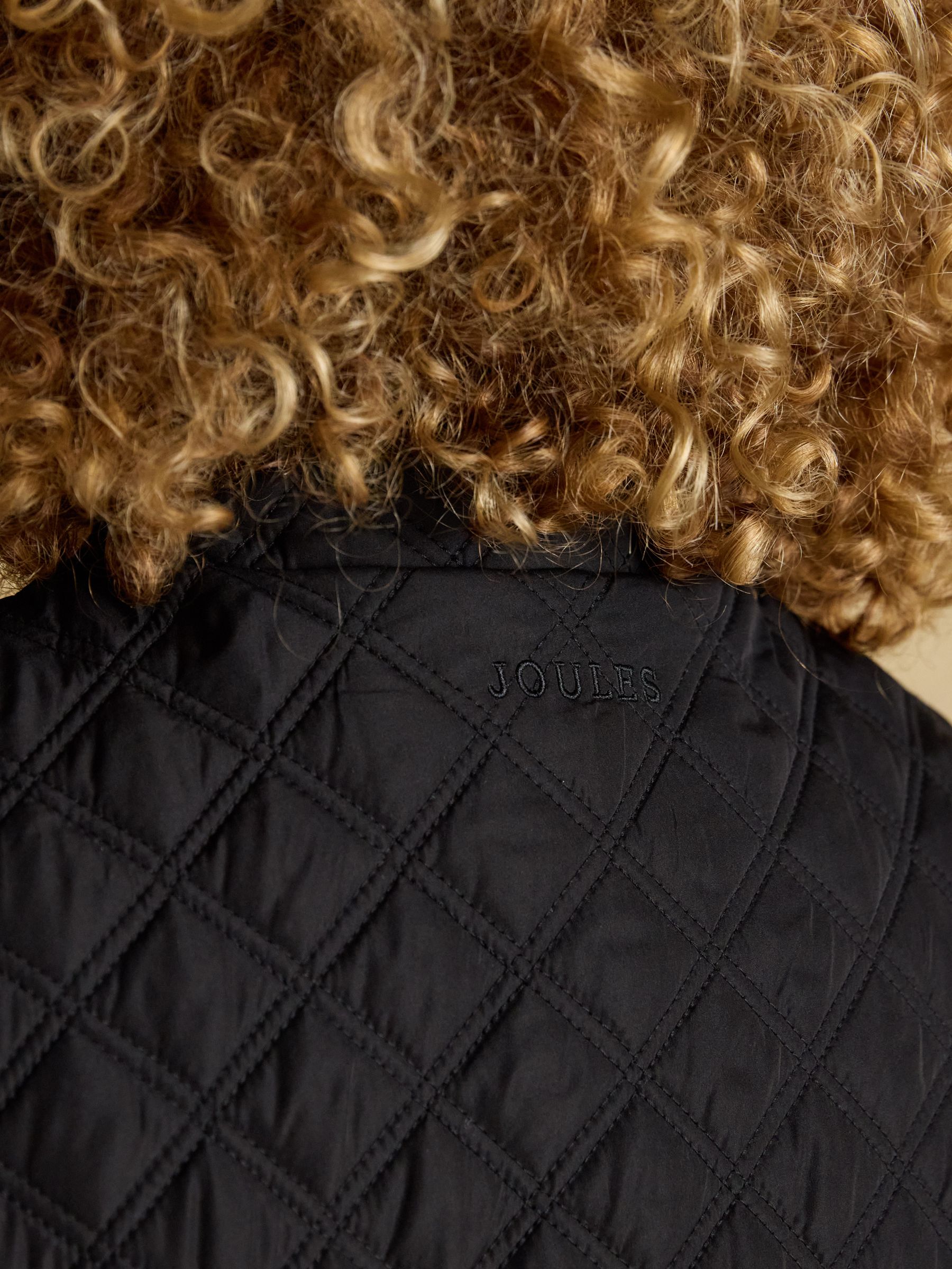 Minx Black Showerproof Diamond Quilted Gilet | Joules