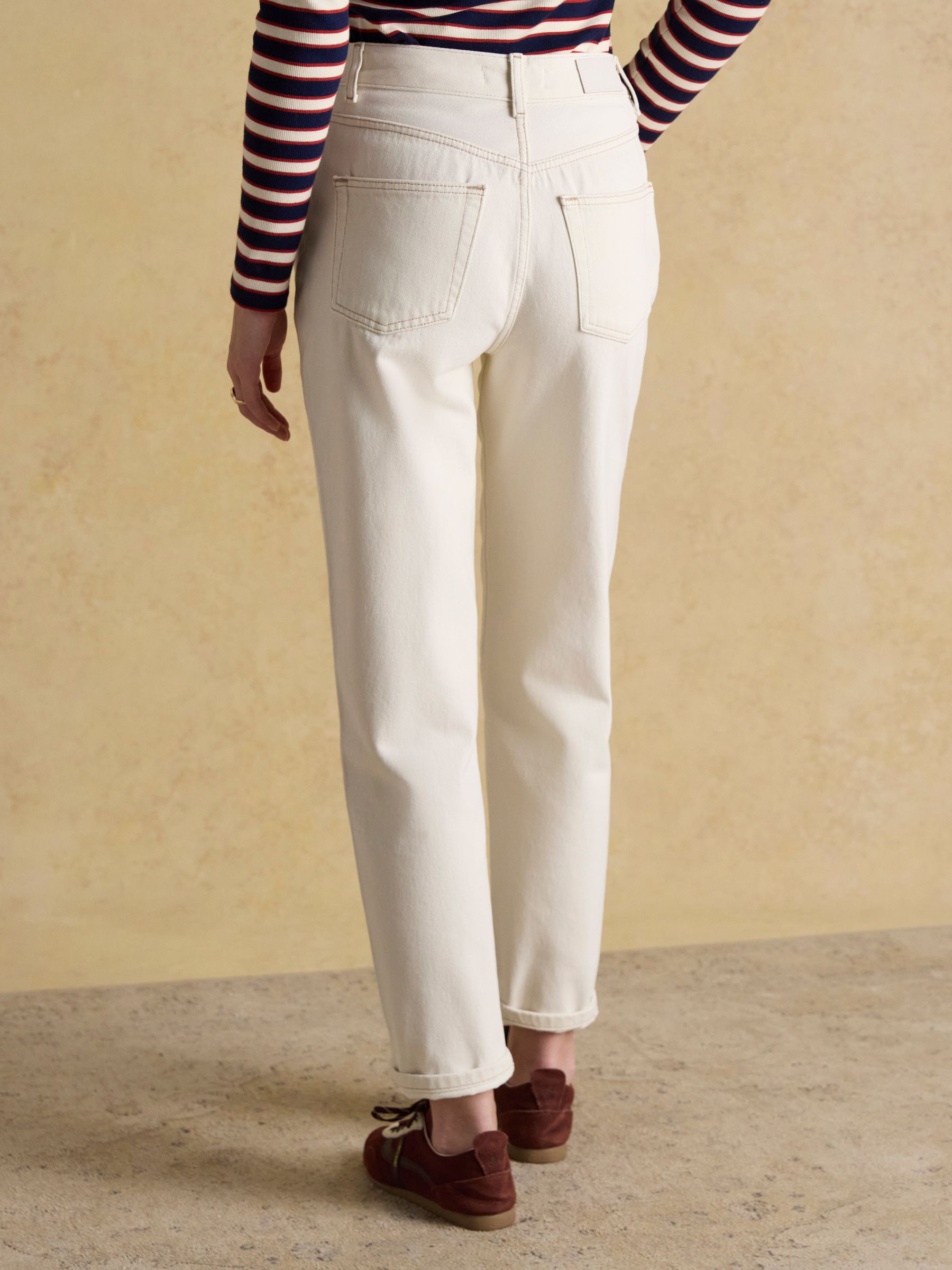 Ecru Relaxed Fit Mid Rise Jeans - Image 4 of 10