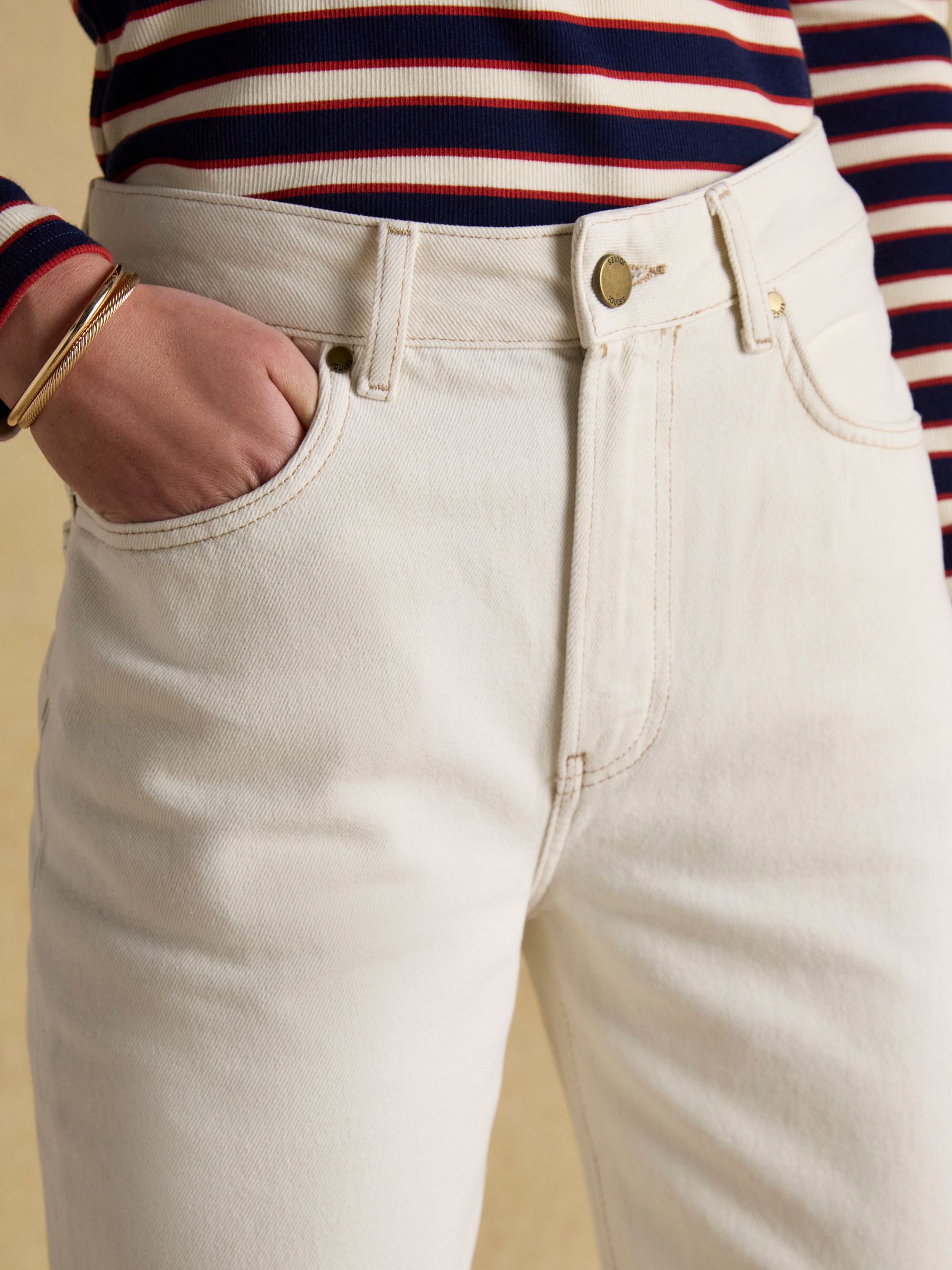 Ecru Relaxed Fit Mid Rise Jeans - Image 5 of 10