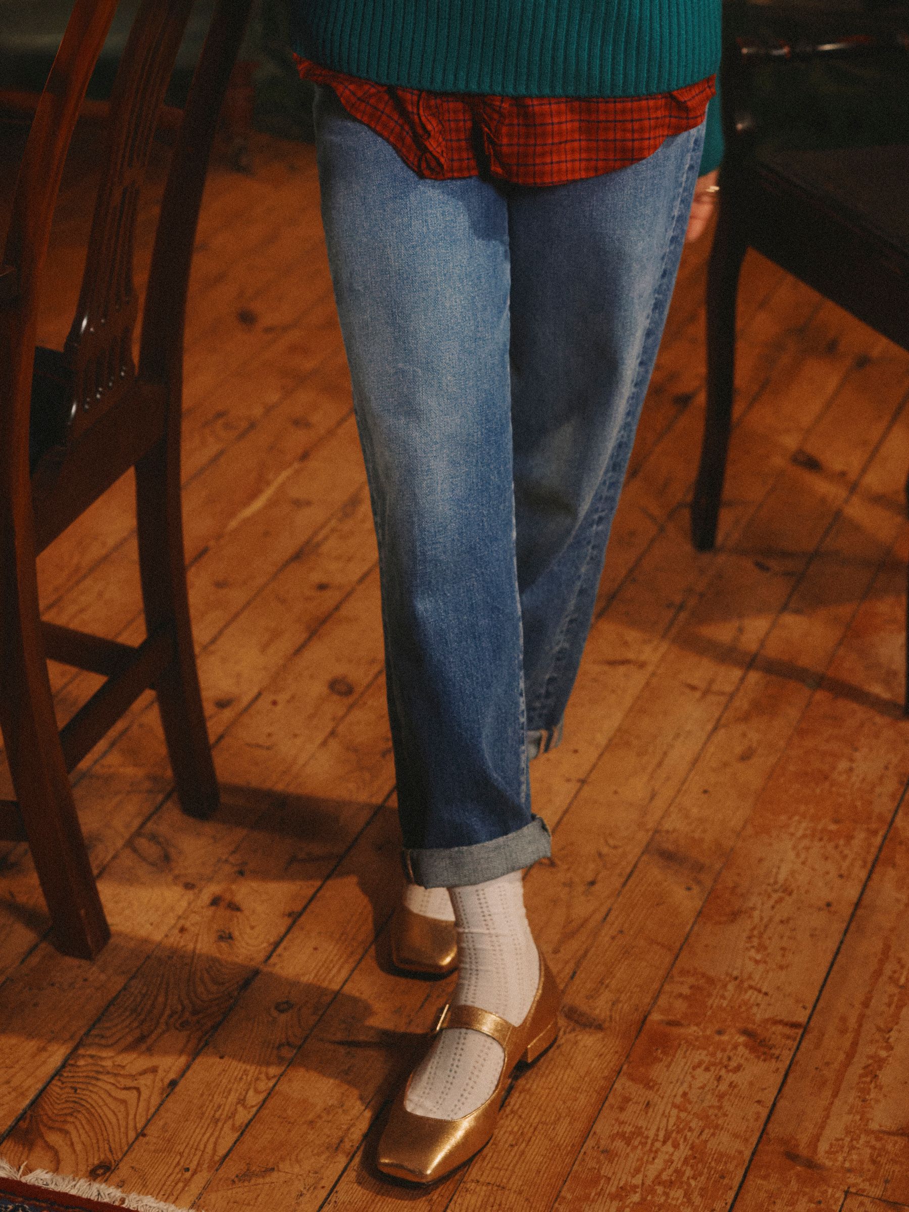 Mid Indigo Blue Relaxed Fit Mid Rise Jeans - Image 1 of 9