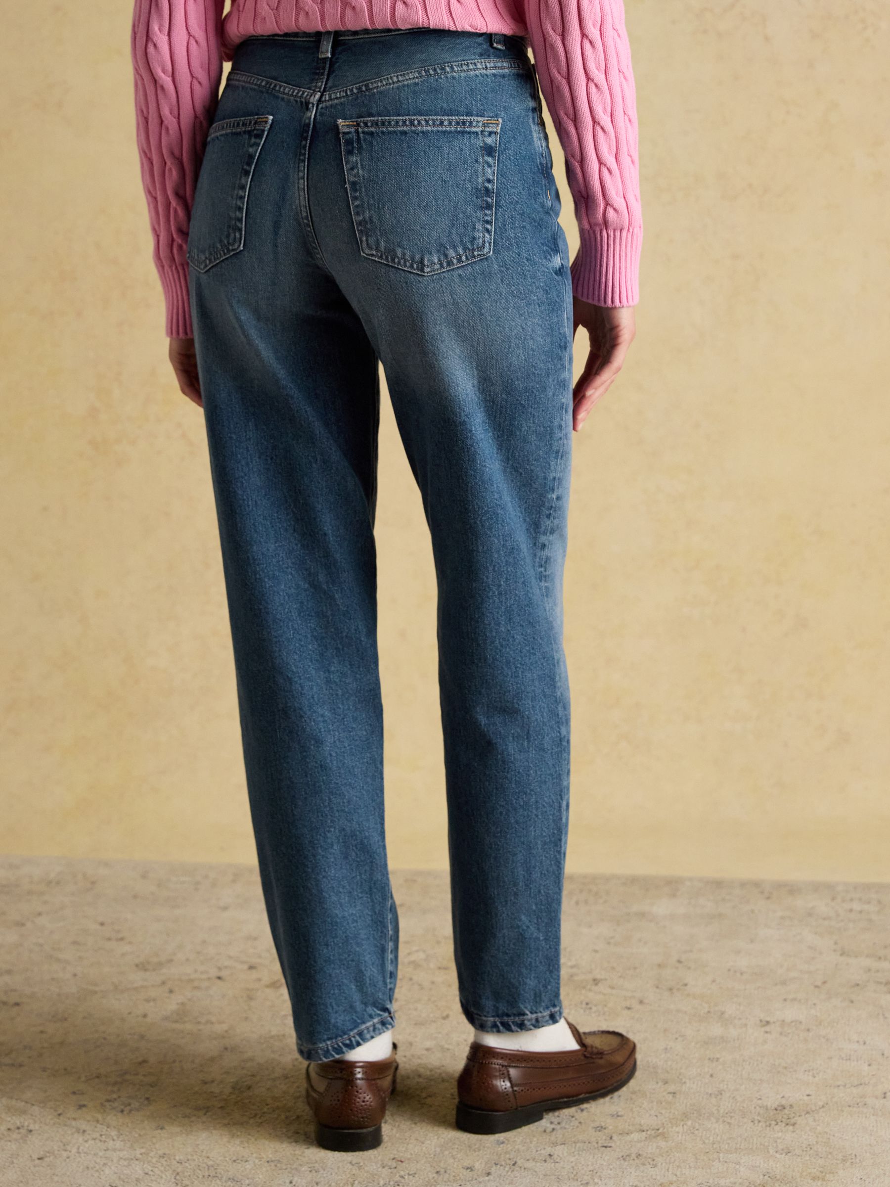 Mid Indigo Blue Relaxed Fit Mid Rise Jeans - Image 4 of 9
