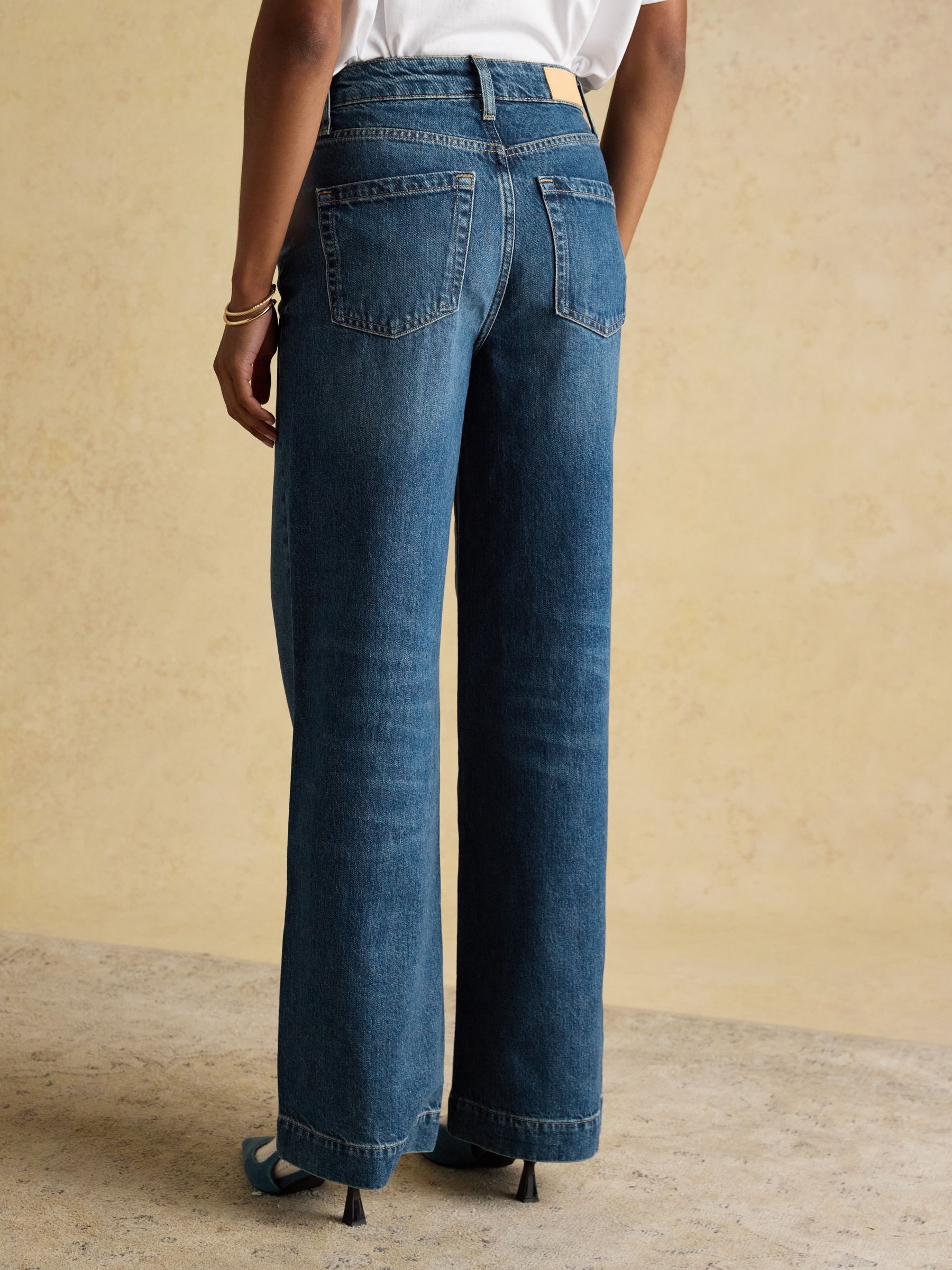 Blue High Rise Wide Leg Jeans - Image 5 of 7