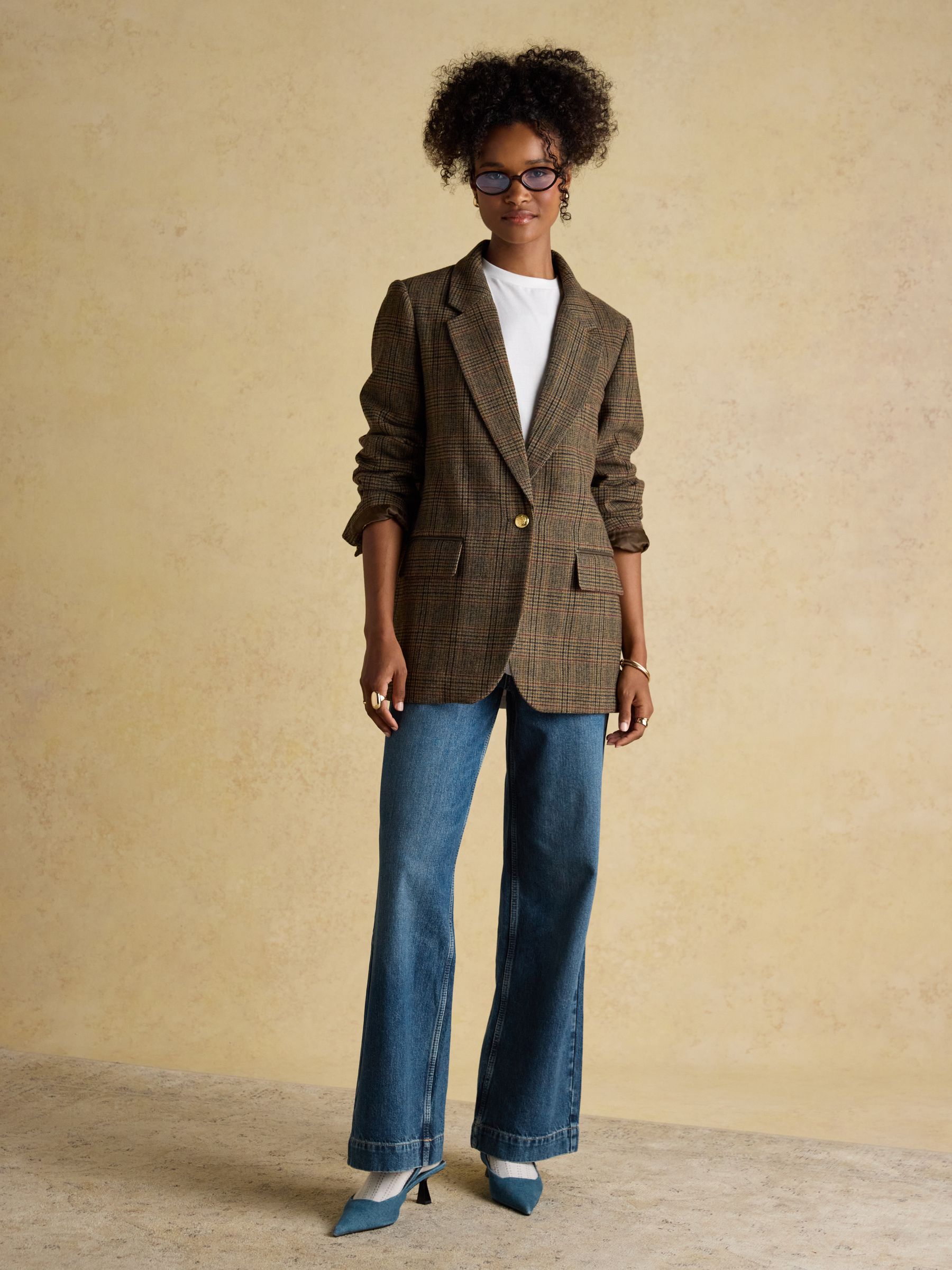 Blue High Rise Wide Leg Jeans - Image 6 of 7