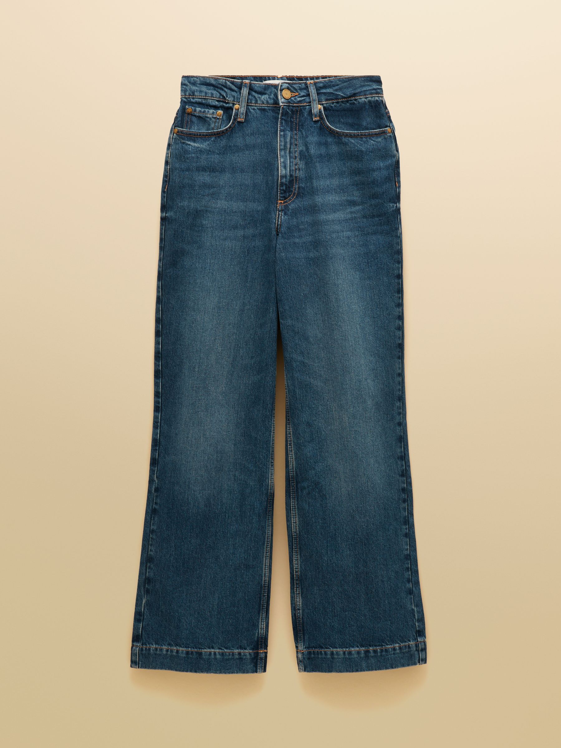 Blue High Rise Wide Leg Jeans - Image 9 of 9