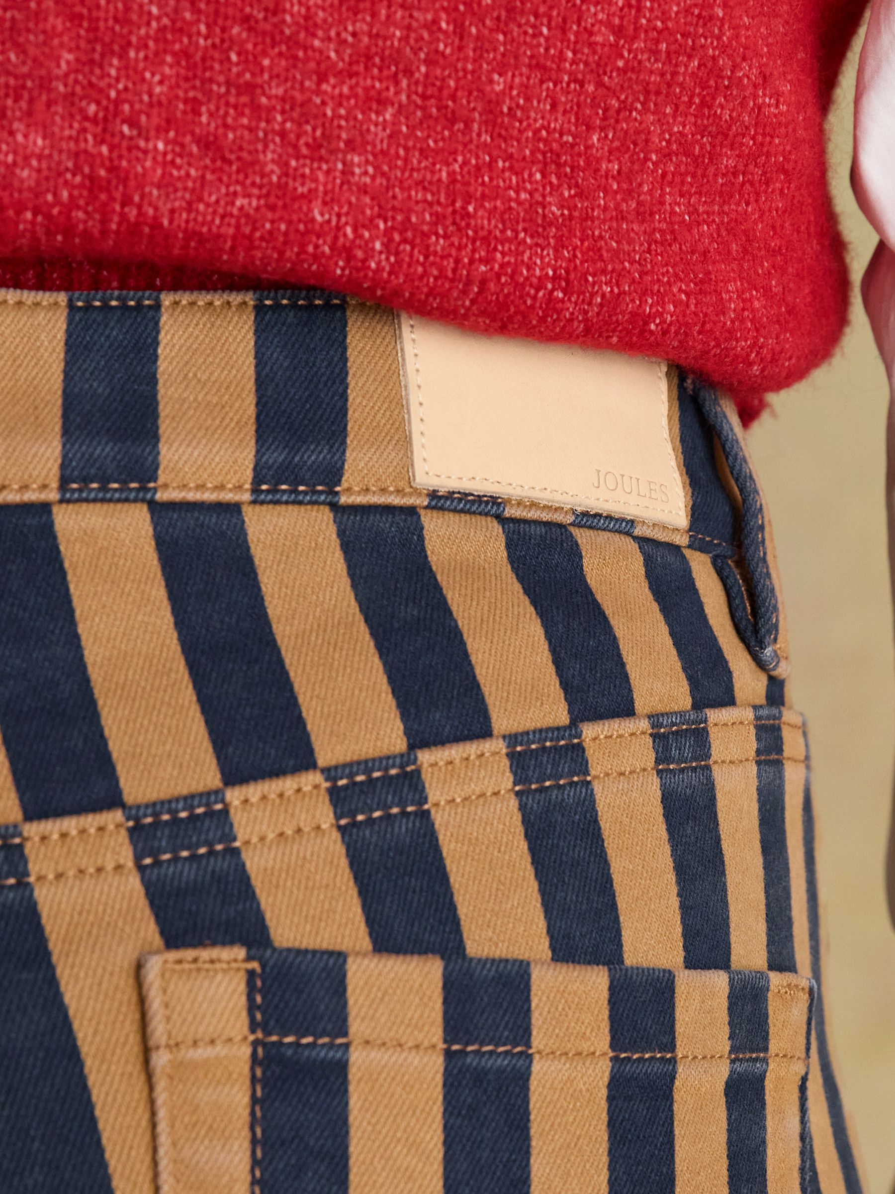 Navy Stripe Straight Fit Mid Rise Jeans - Image 6 of 9