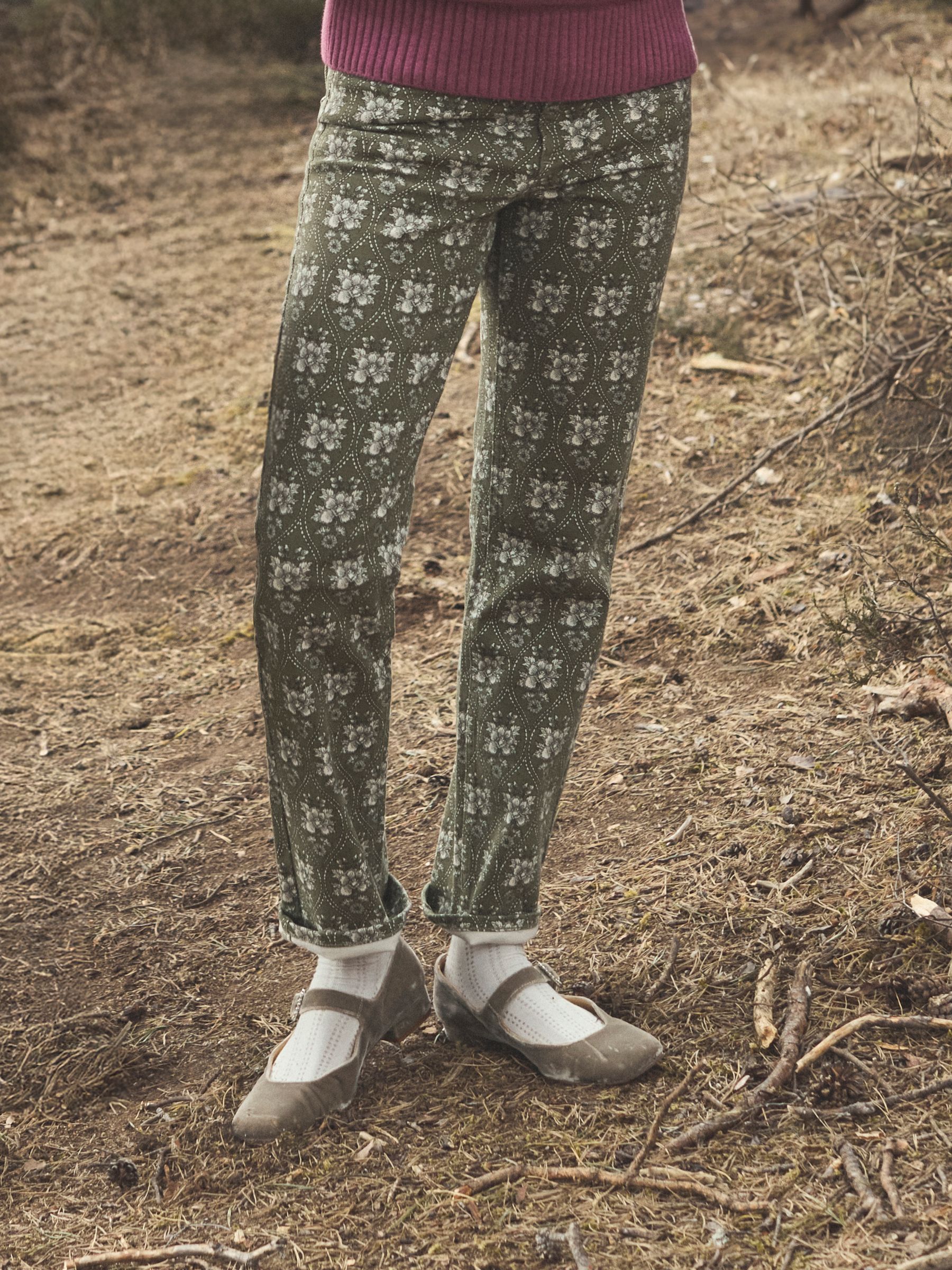 Khaki Green Straight Fit Mid Rise Jeans - Image 1 of 8