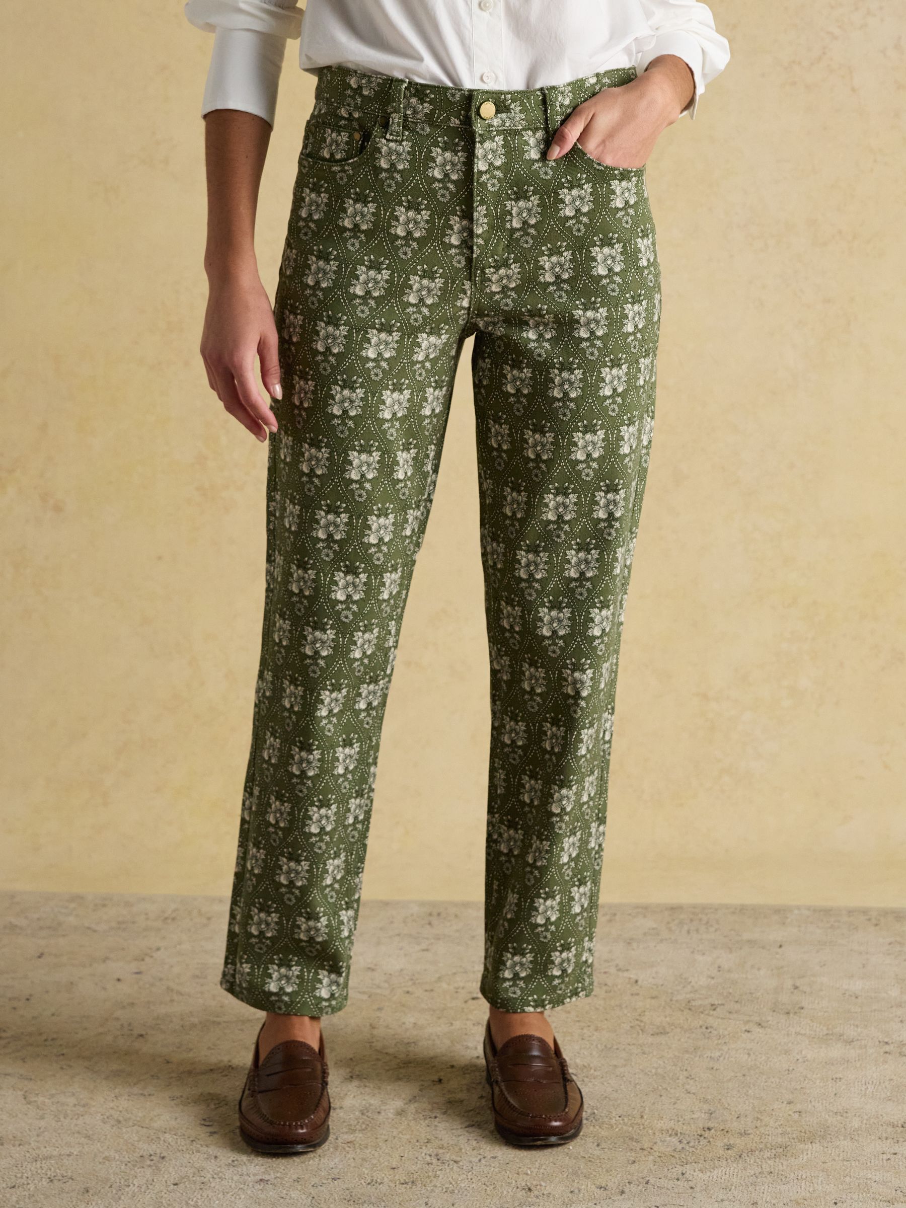 Khaki Green Straight Fit Mid Rise Jeans - Image 2 of 8