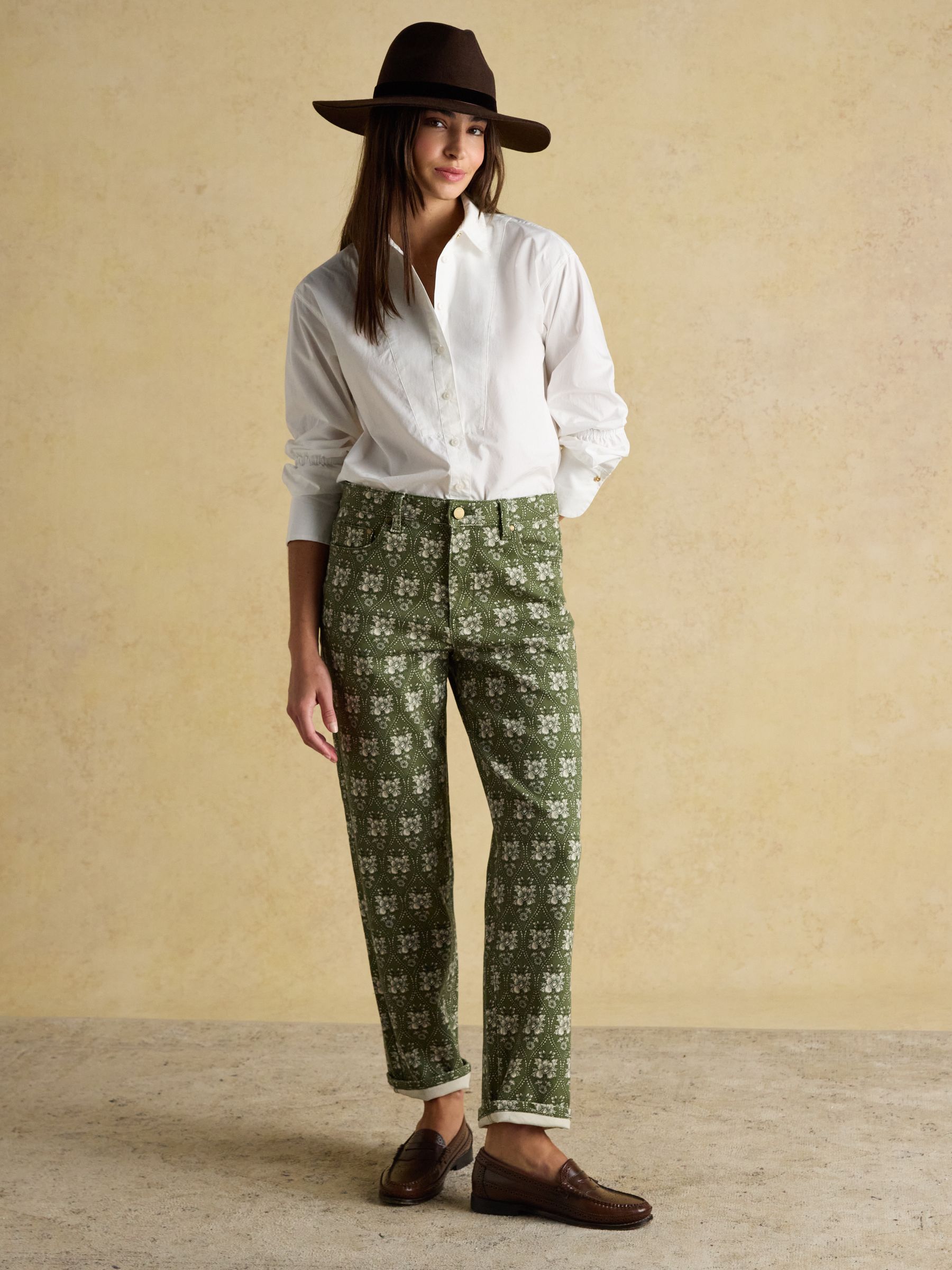 Khaki Green Straight Fit Mid Rise Jeans - Image 6 of 8