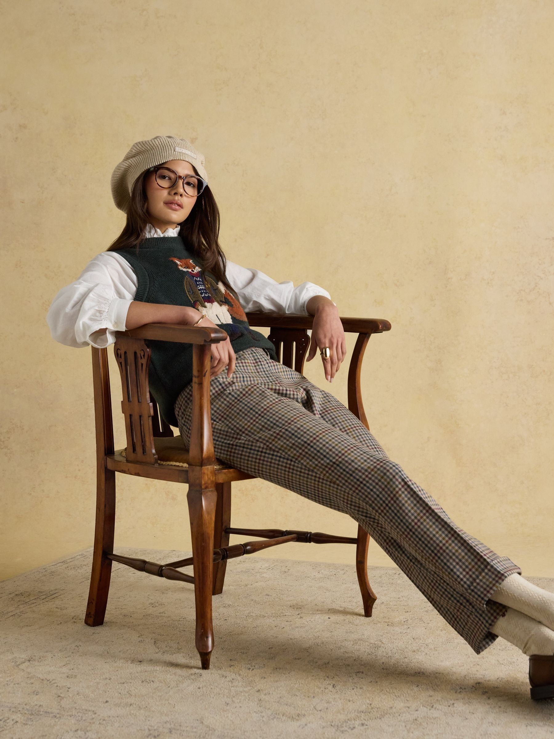 Ada Grey Check Relaxed Trousers - Image 7 of 8