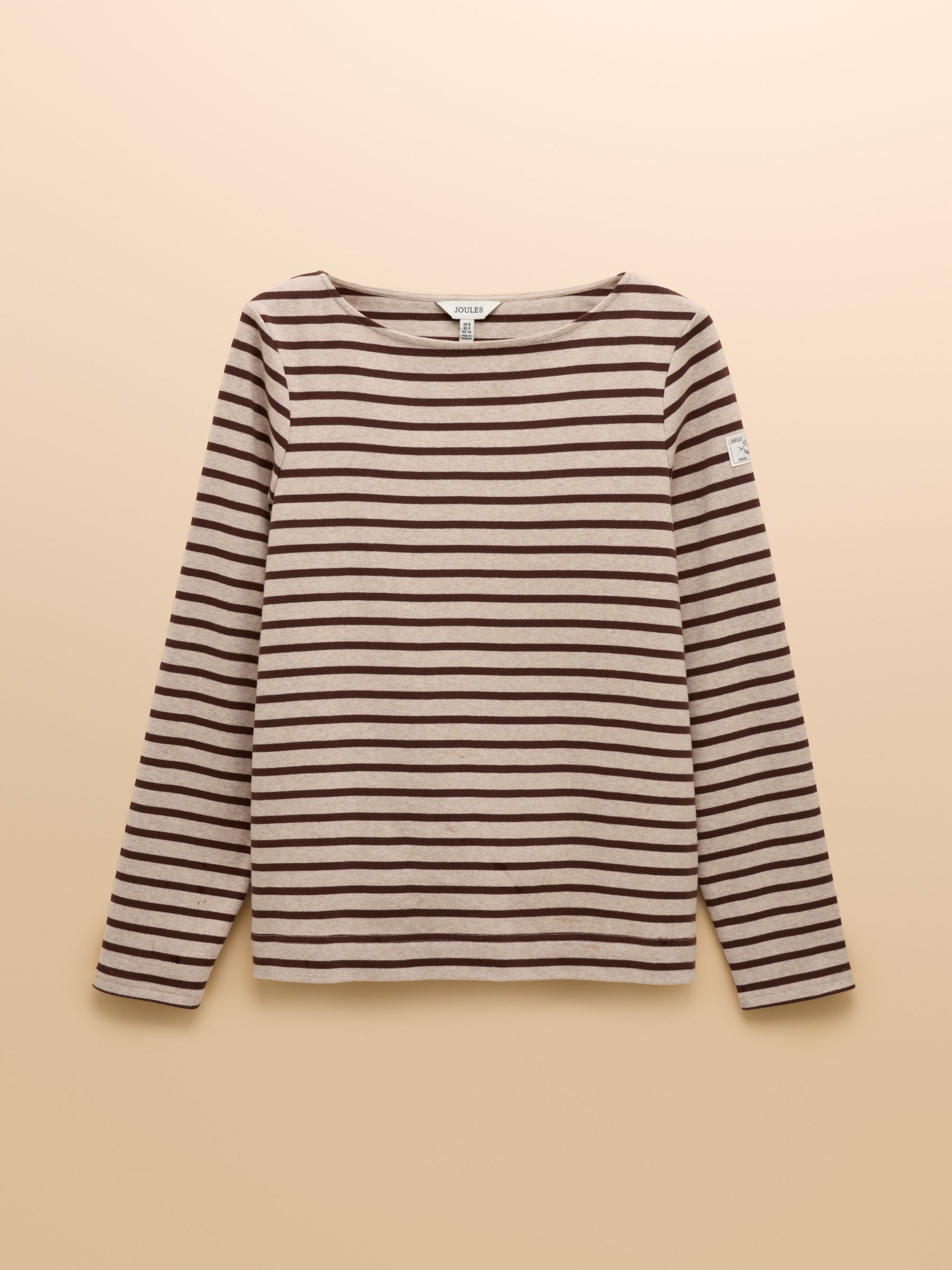 Harbour Neutral Boat Neck Long Sleeve Breton Stripe Top - Image 8 of 8