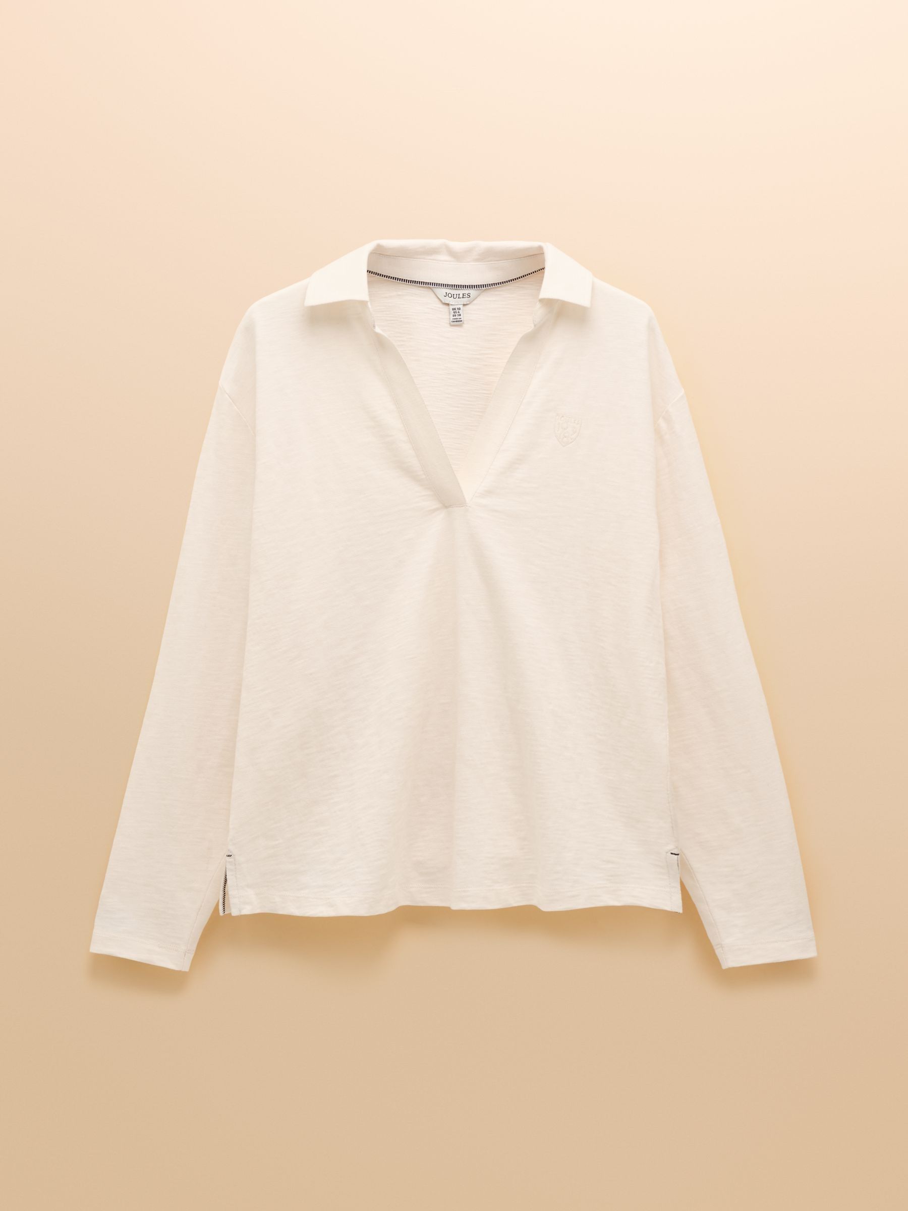 Tallie Cream Combed Cotton Slub Collared Top - Image 8 of 8
