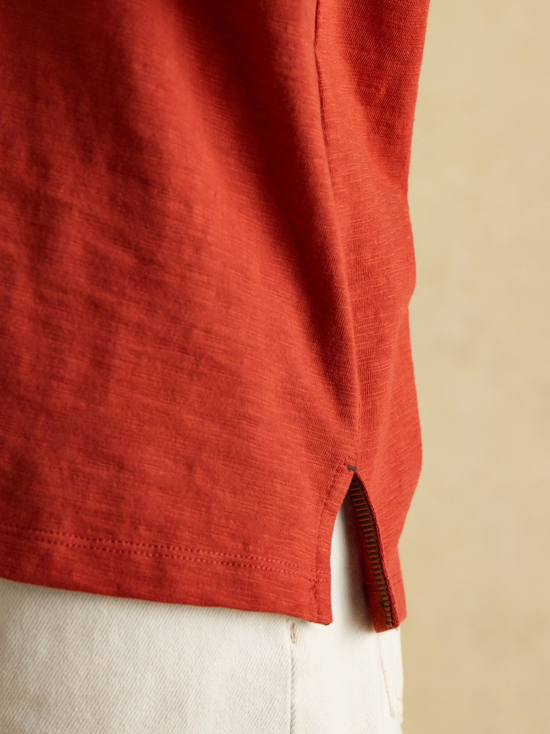 Tallie Burnt Orange Combed Cotton Slub Collared Top - Image 5 of 7