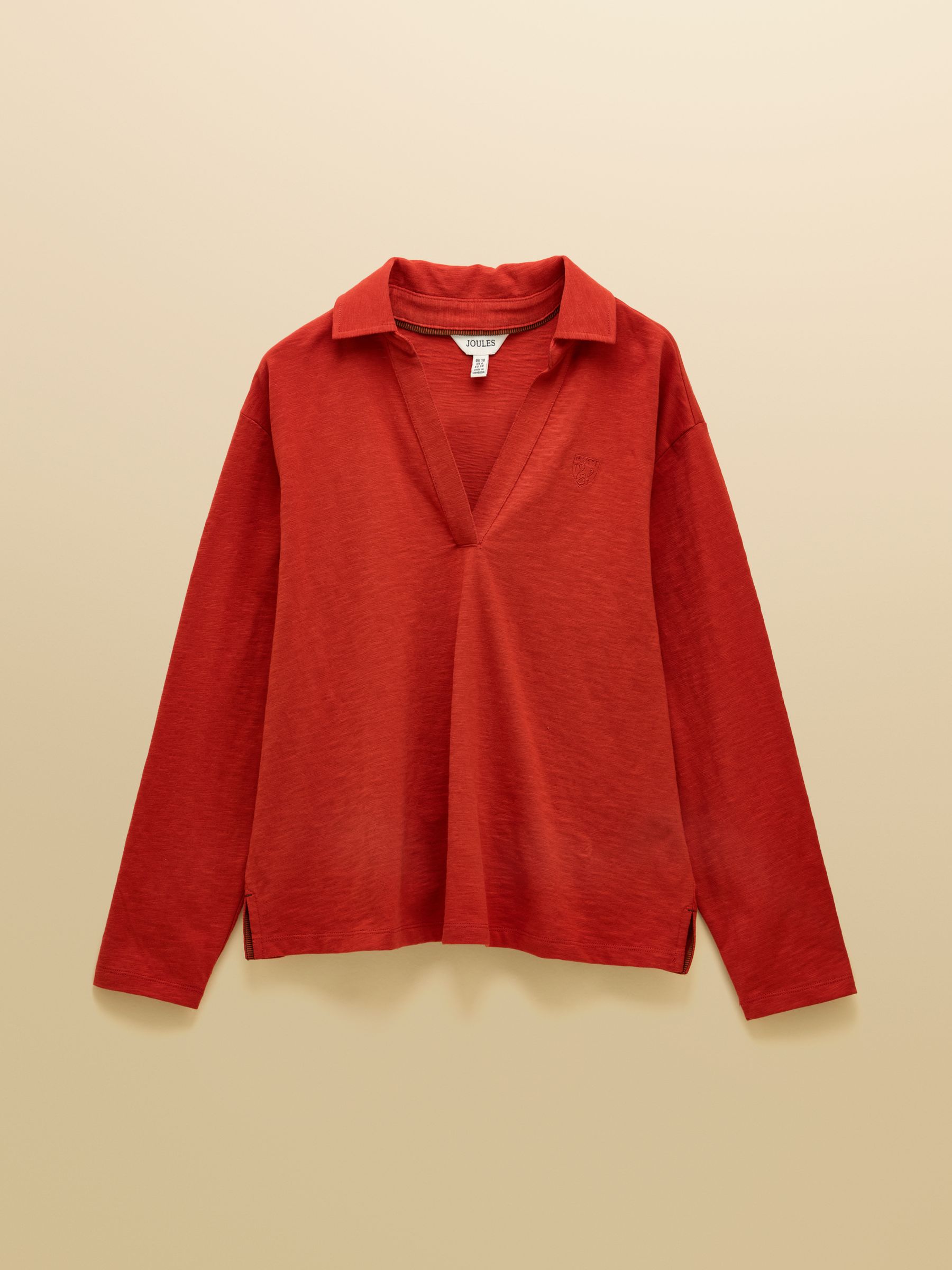 Tallie Burnt Orange Combed Cotton Slub Collared Top - Image 7 of 7