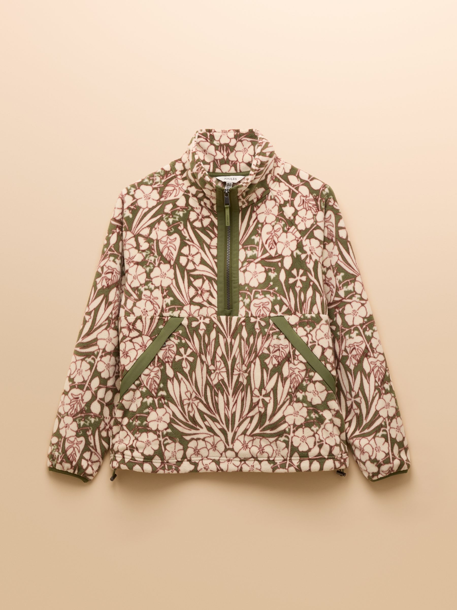 Olivia Green Floral Quarter Zip Fleece - Image 10 of 10