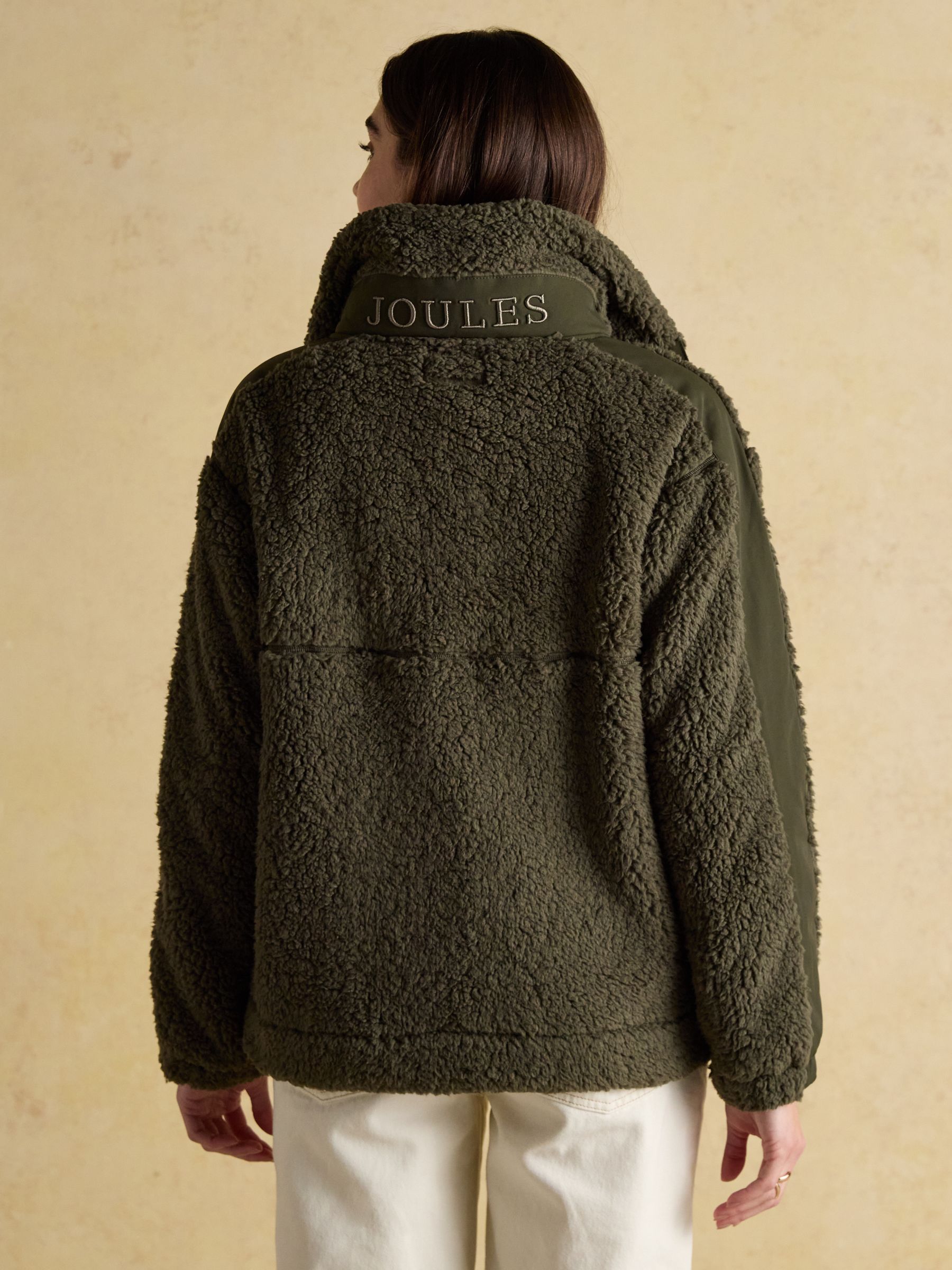 Tilly Khaki Green Quarter Zip Borg Fleece - Image 2 of 9