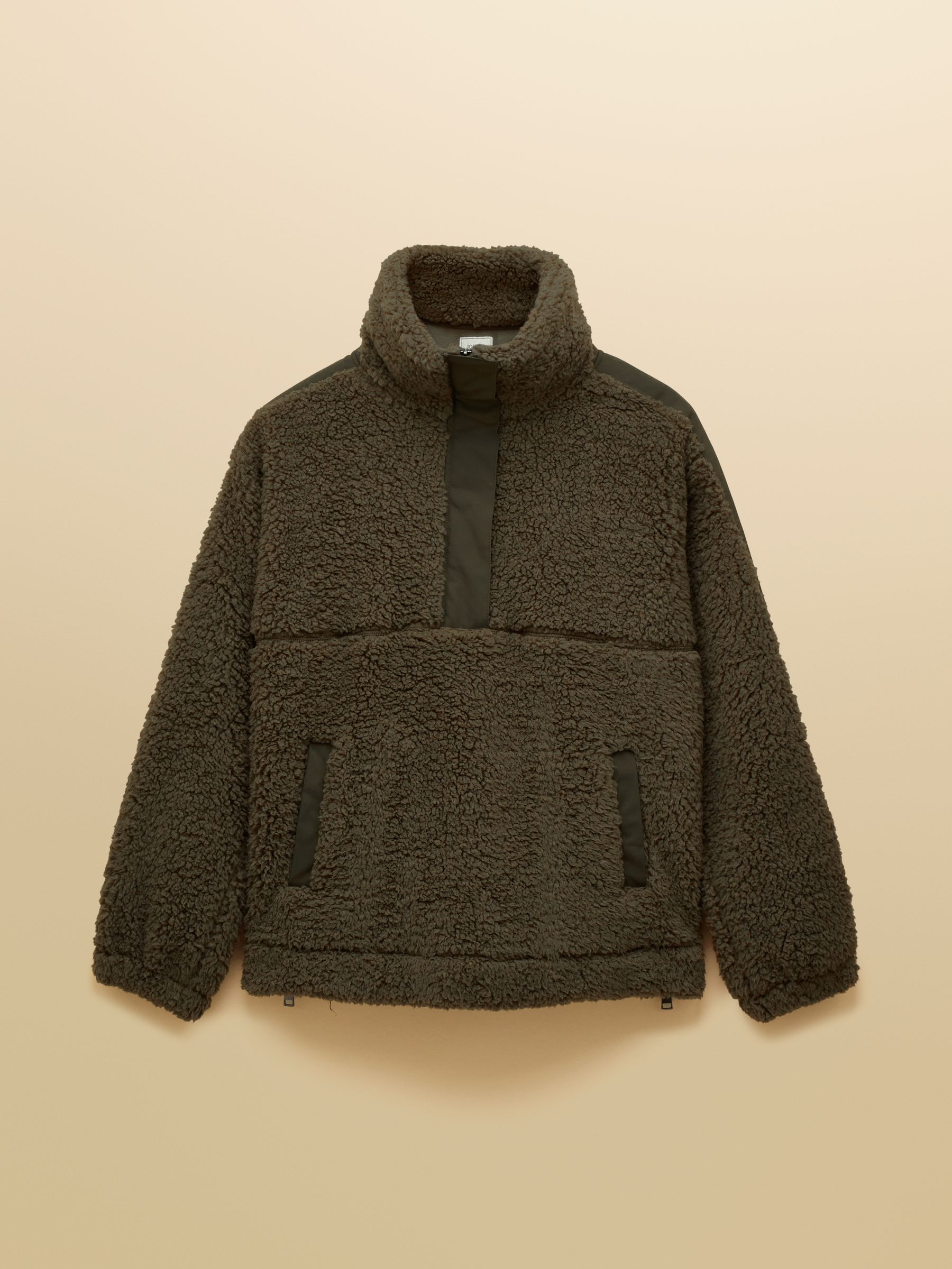 Tilly Khaki Green Quarter Zip Borg Fleece - Image 9 of 9