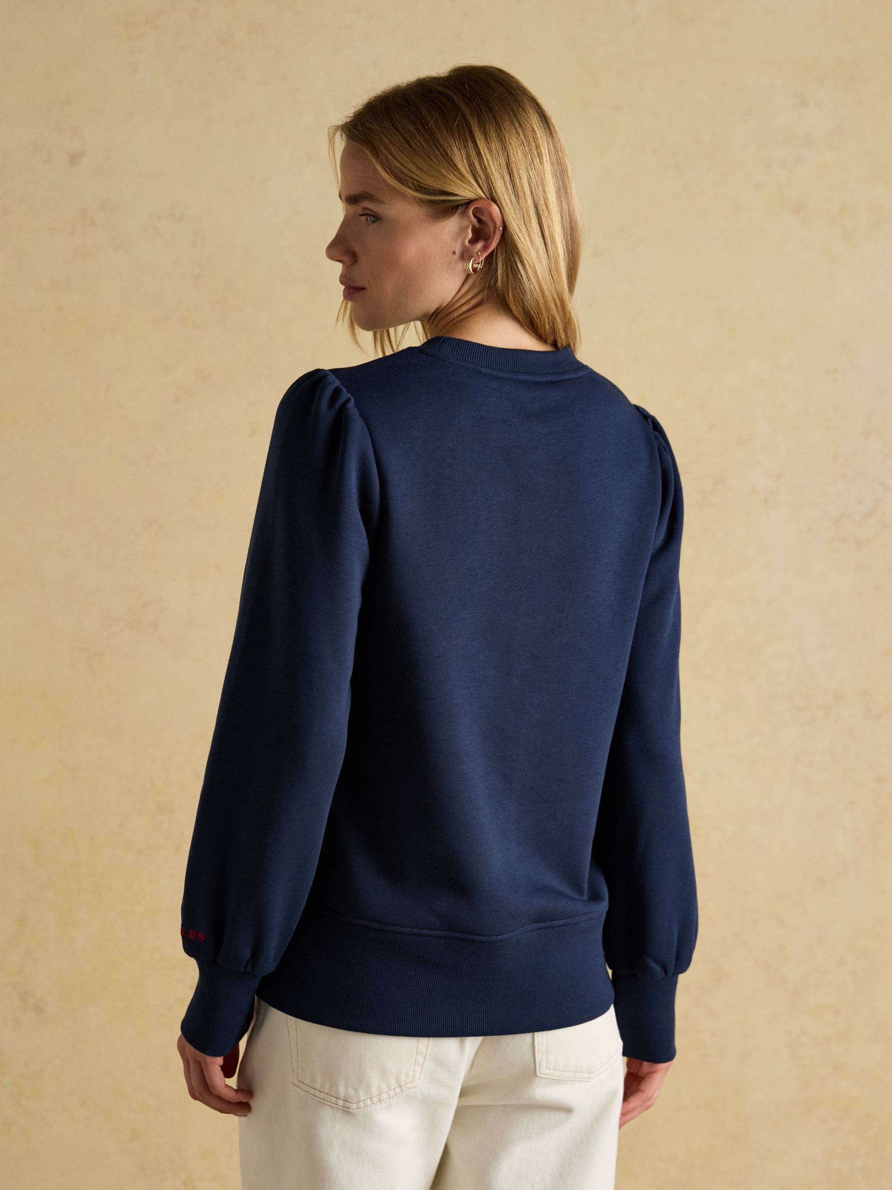 Robyn Navy Festive Embroidered Cotton Rich Sweatshirt - Image 2 of 8
