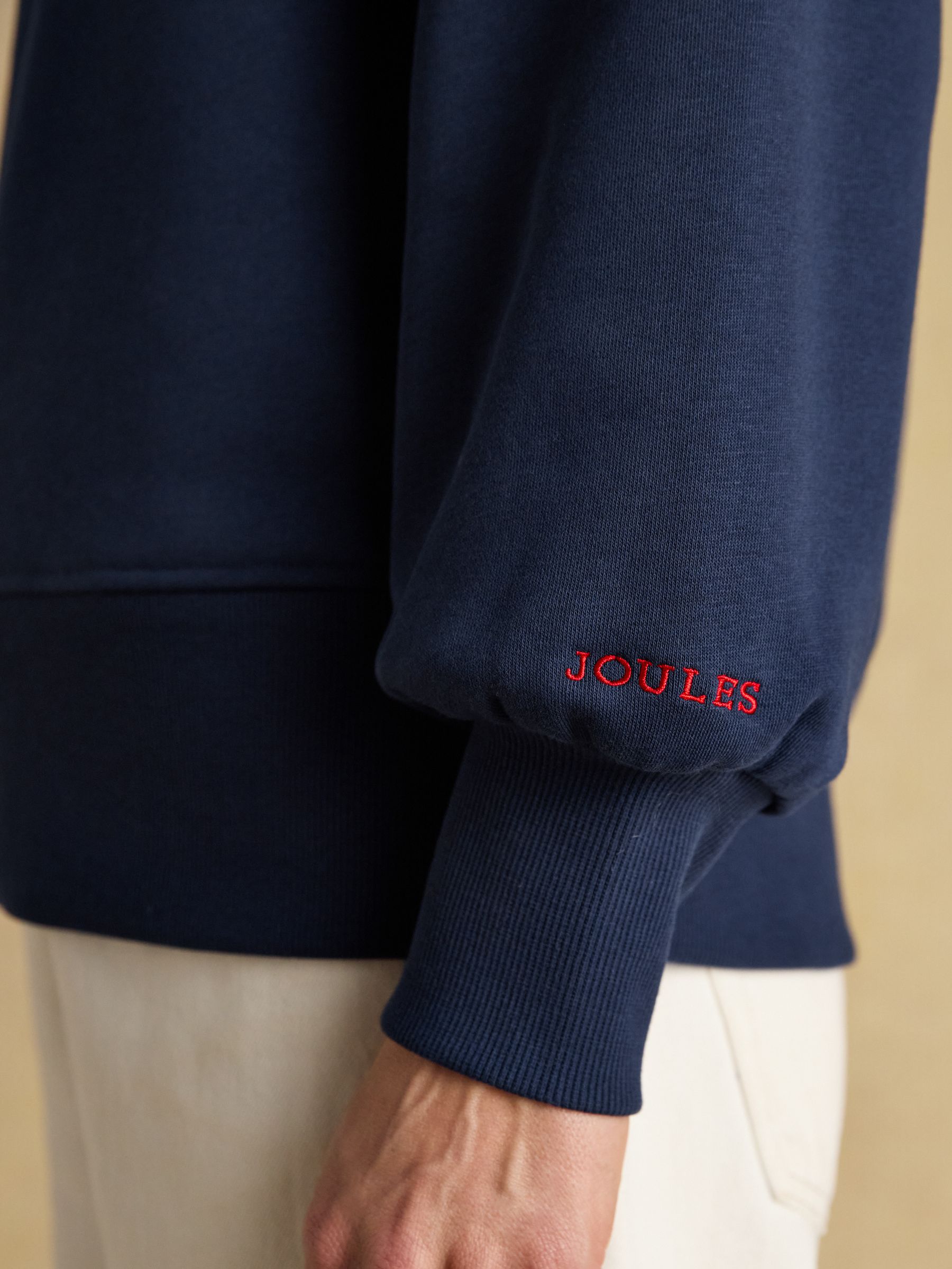 Robyn Navy Festive Embroidered Cotton Rich Sweatshirt - Image 6 of 8